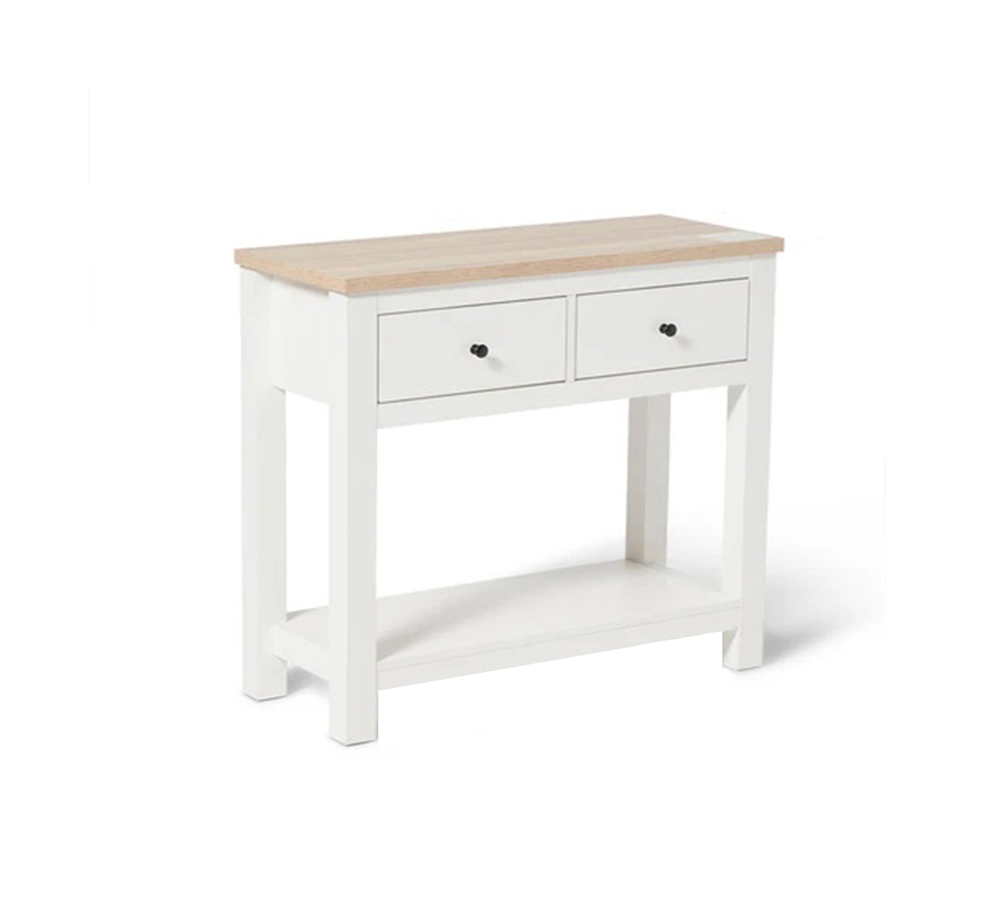 White console table with drawers and a large lower shelf - Vitrine Furniture - Furniture