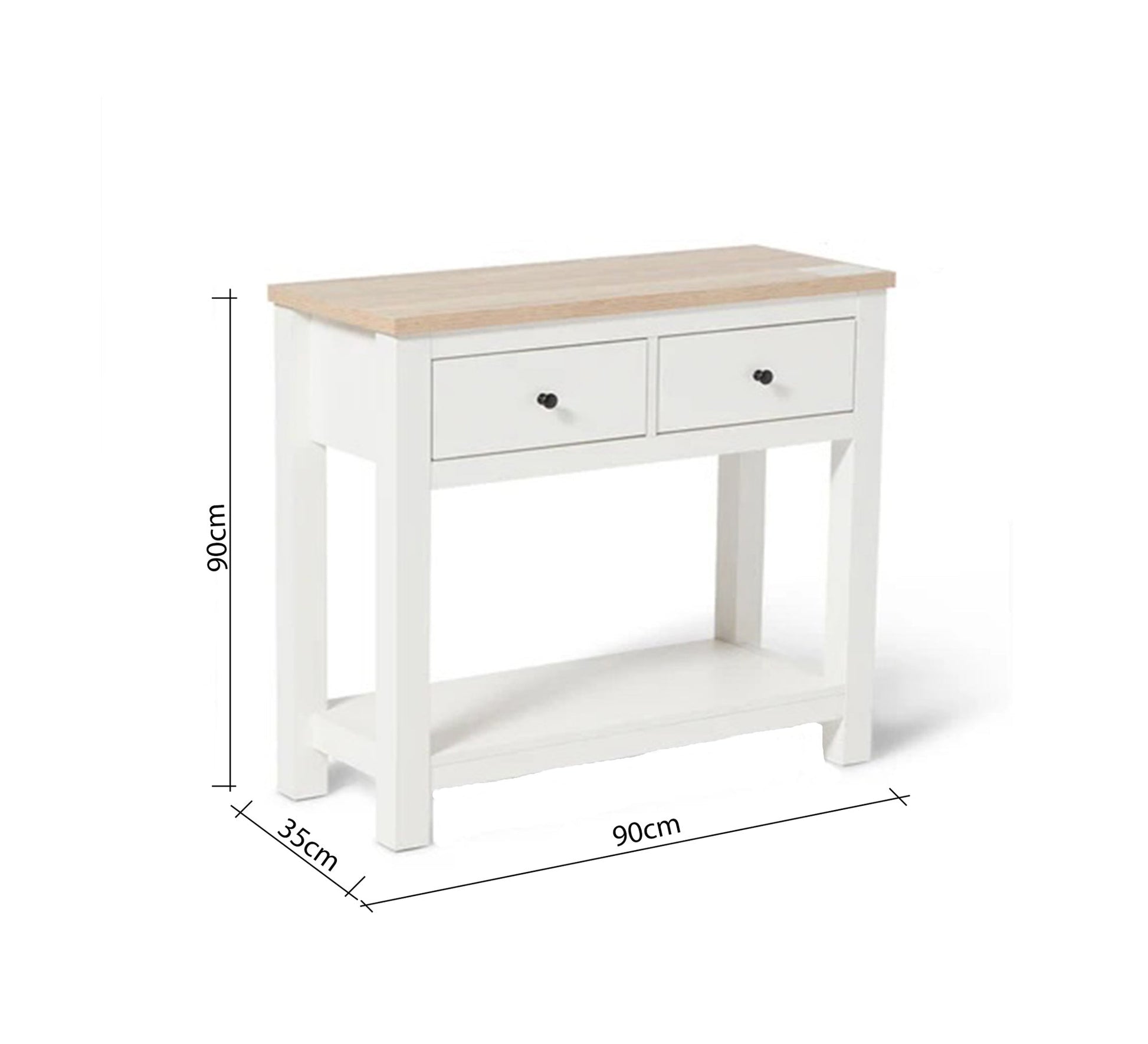 White console table with drawers and a large lower shelf - Vitrine Furniture - Furniture