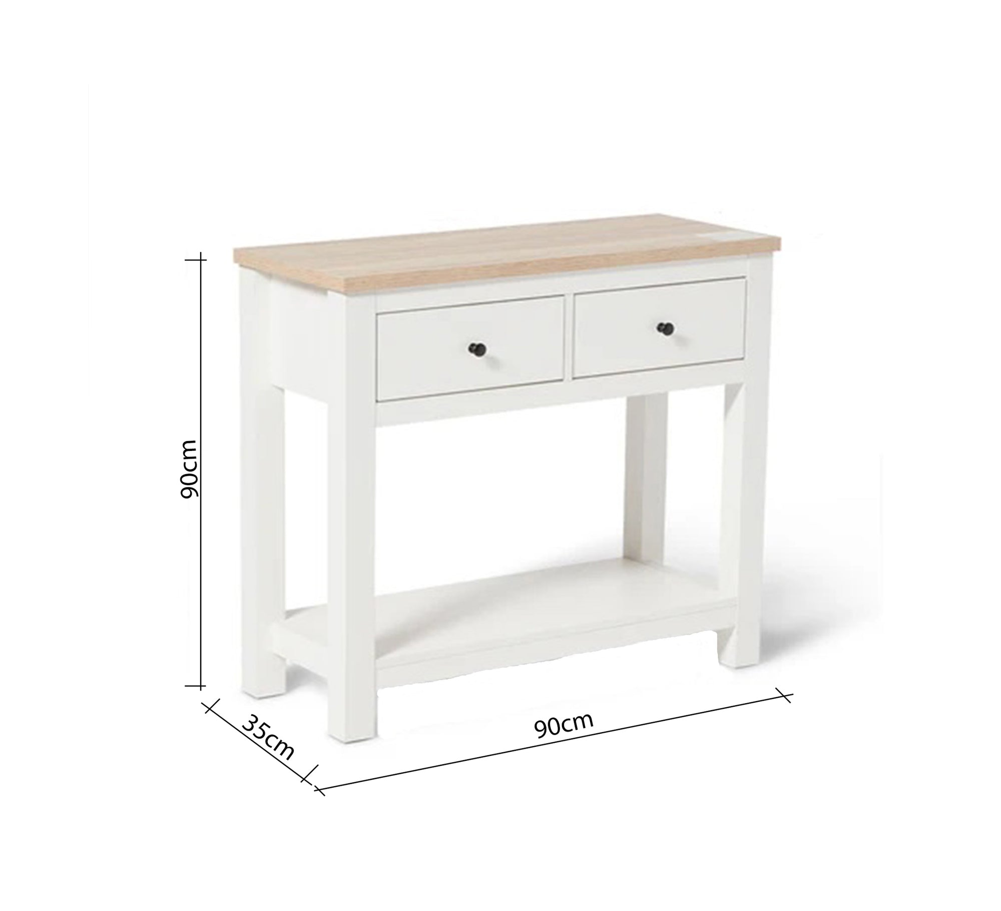 White console table with drawers and a large lower shelf - Vitrine Furniture - Furniture