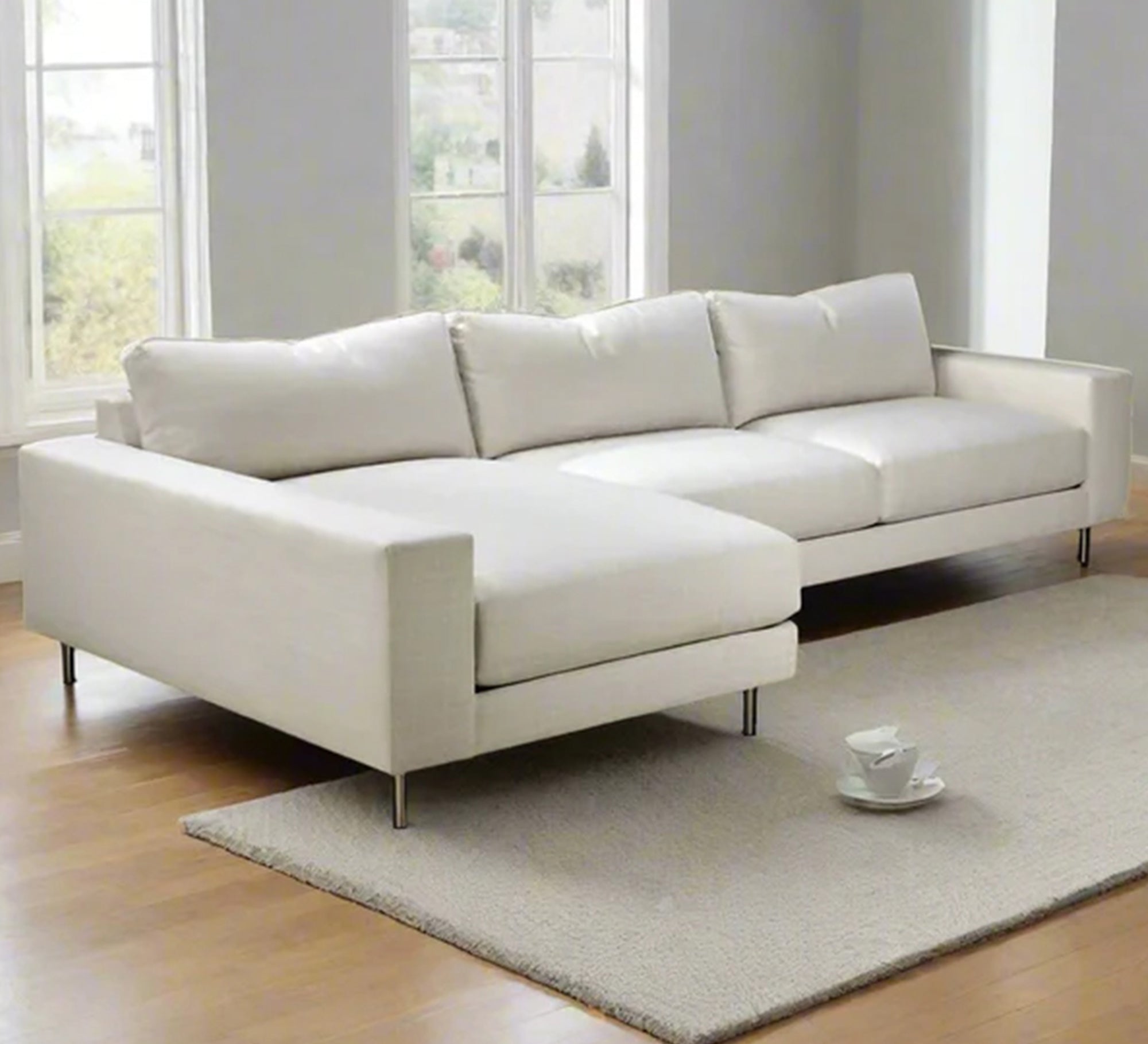 White corner sofa with clean, sharp lines - Vitrine Furniture - Furniture