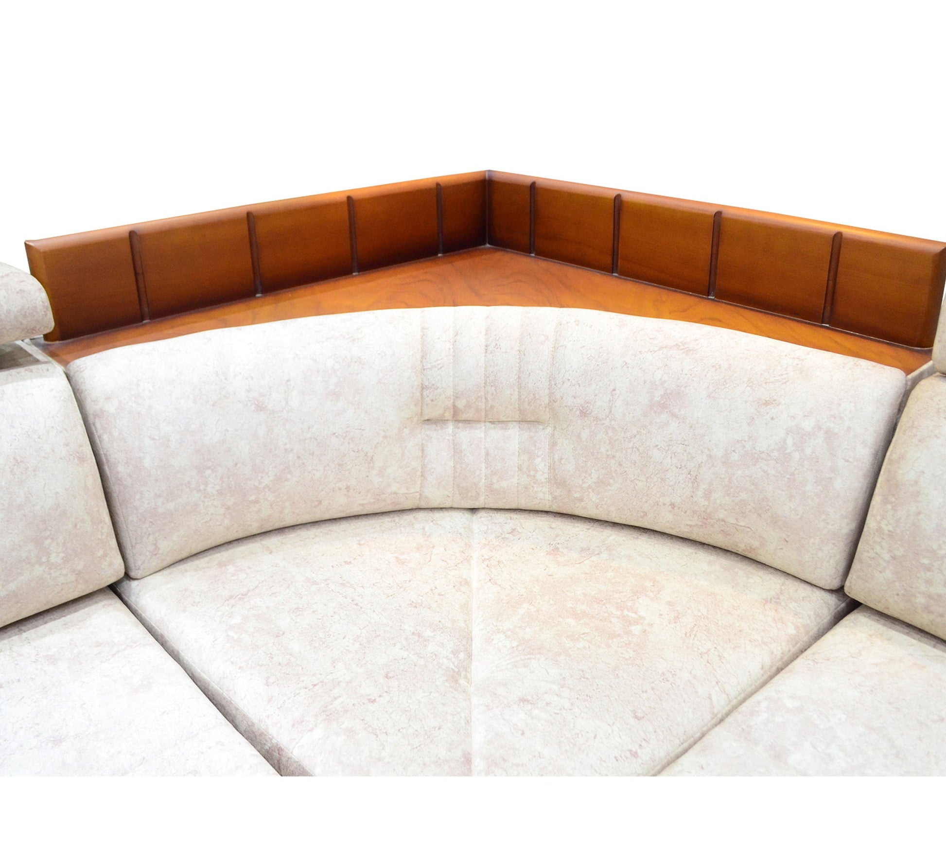 White Corners with Elegant Wooden Touches - Vitrine Furniture - L - shape sofa set