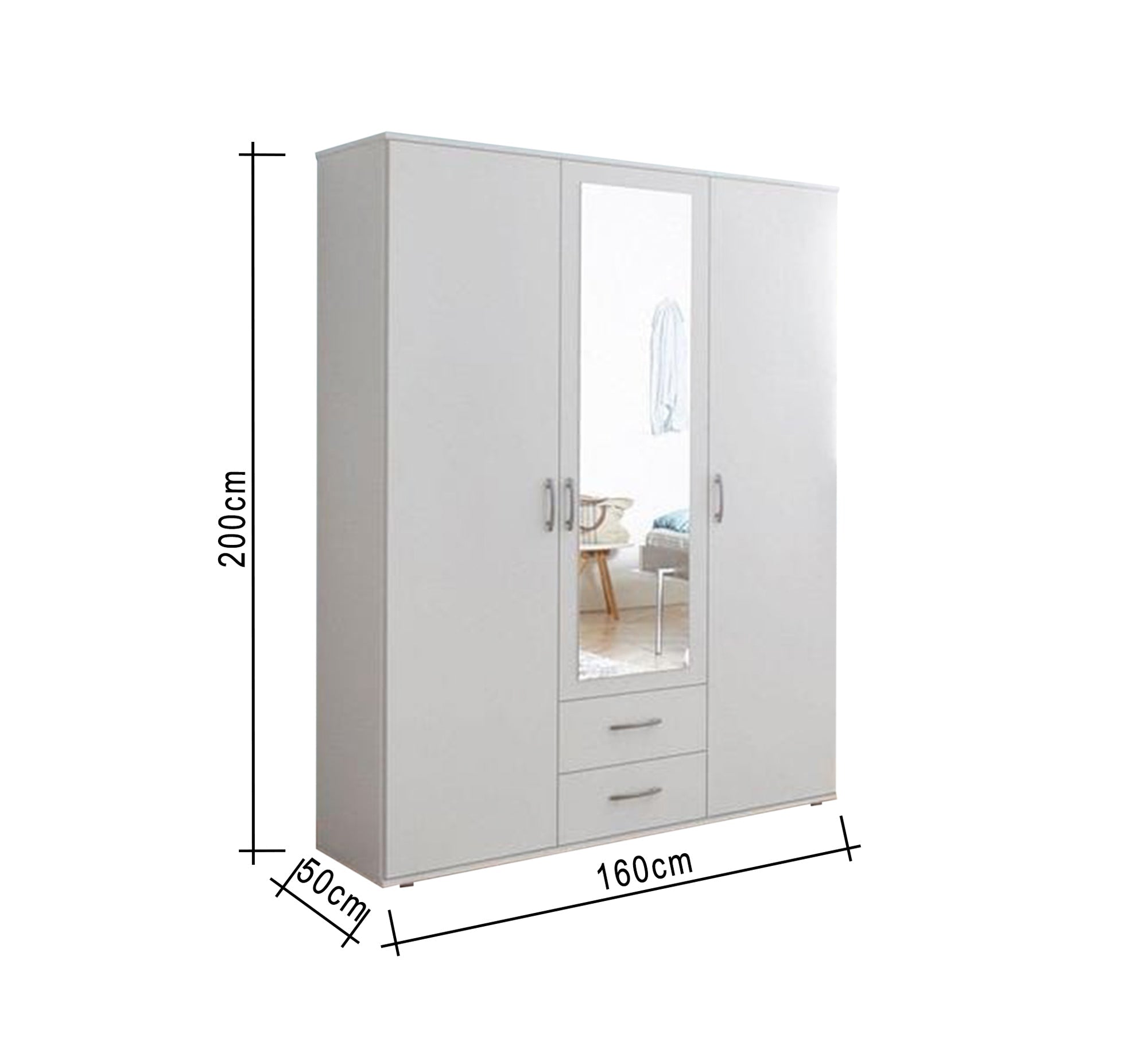 White cupboard with silver handle - Vitrine Furniture - Furniture