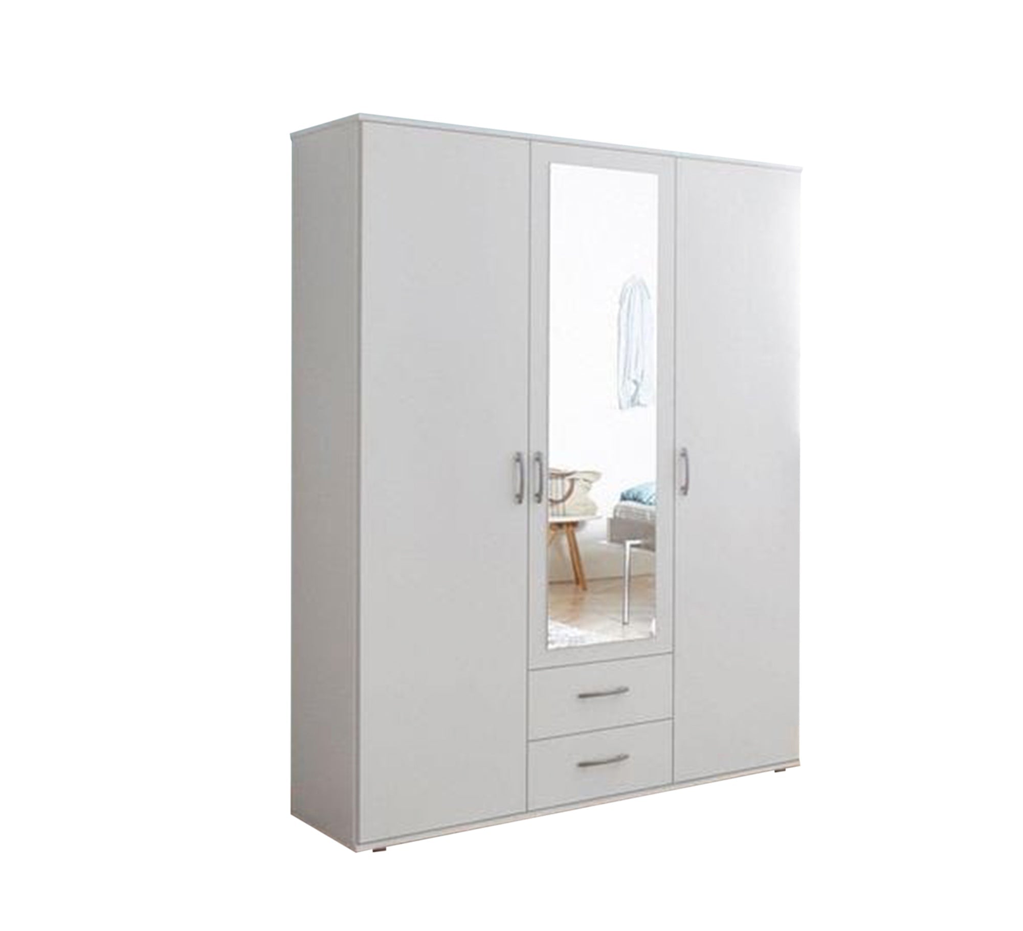 White cupboard with silver handle - Vitrine Furniture - Furniture