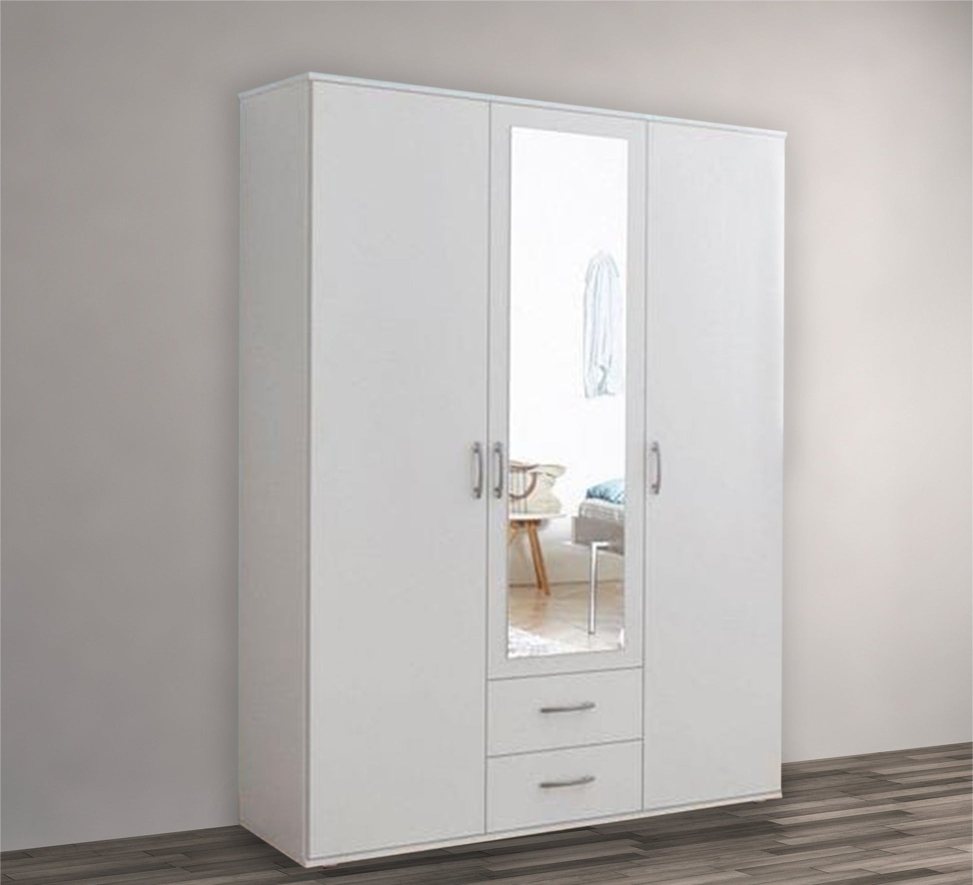 White cupboard with silver handle - Vitrine Furniture - Furniture