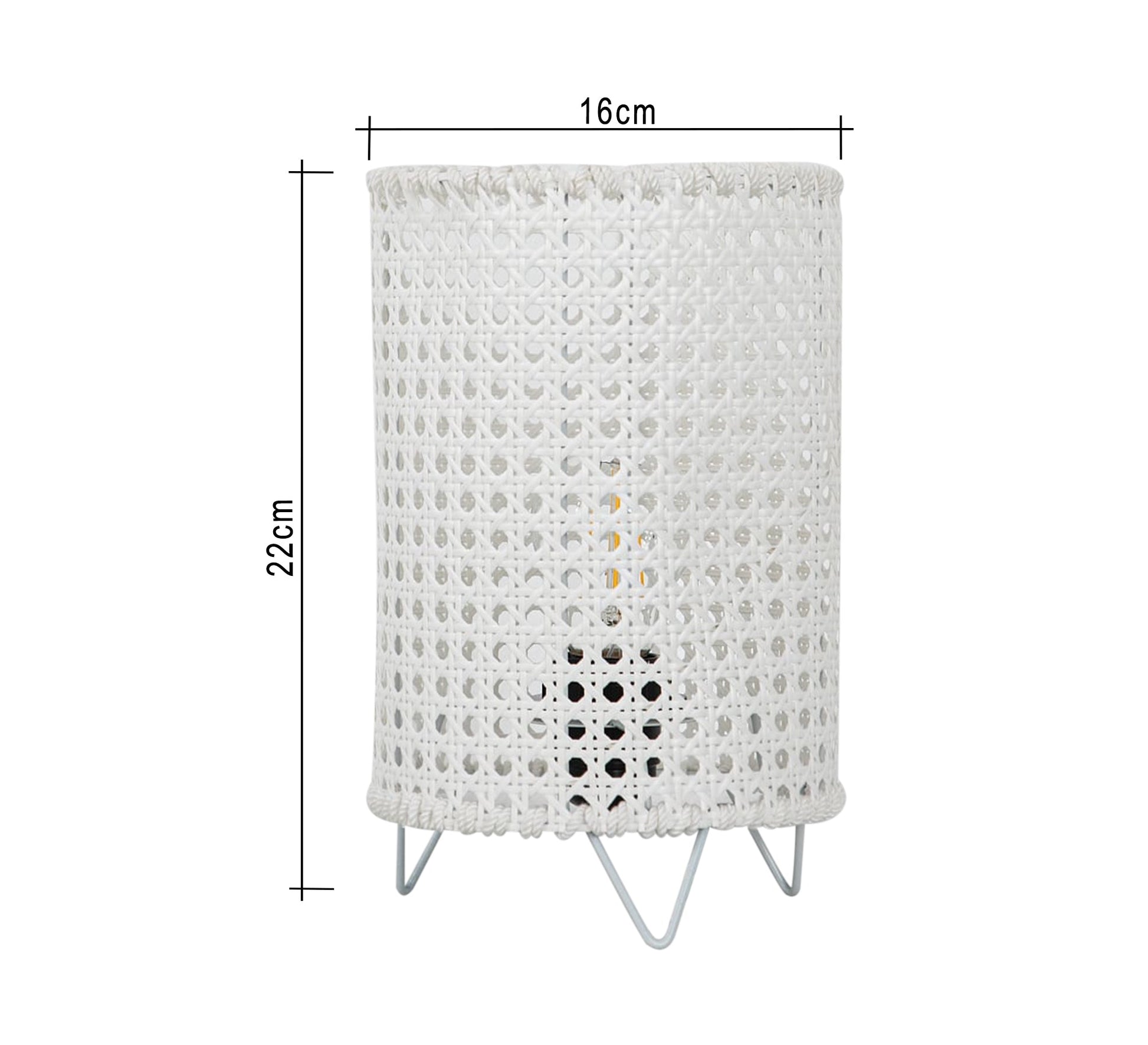 White cylindrical table lighting with a hollow grid pattern - Vitrine Furniture - Lighting