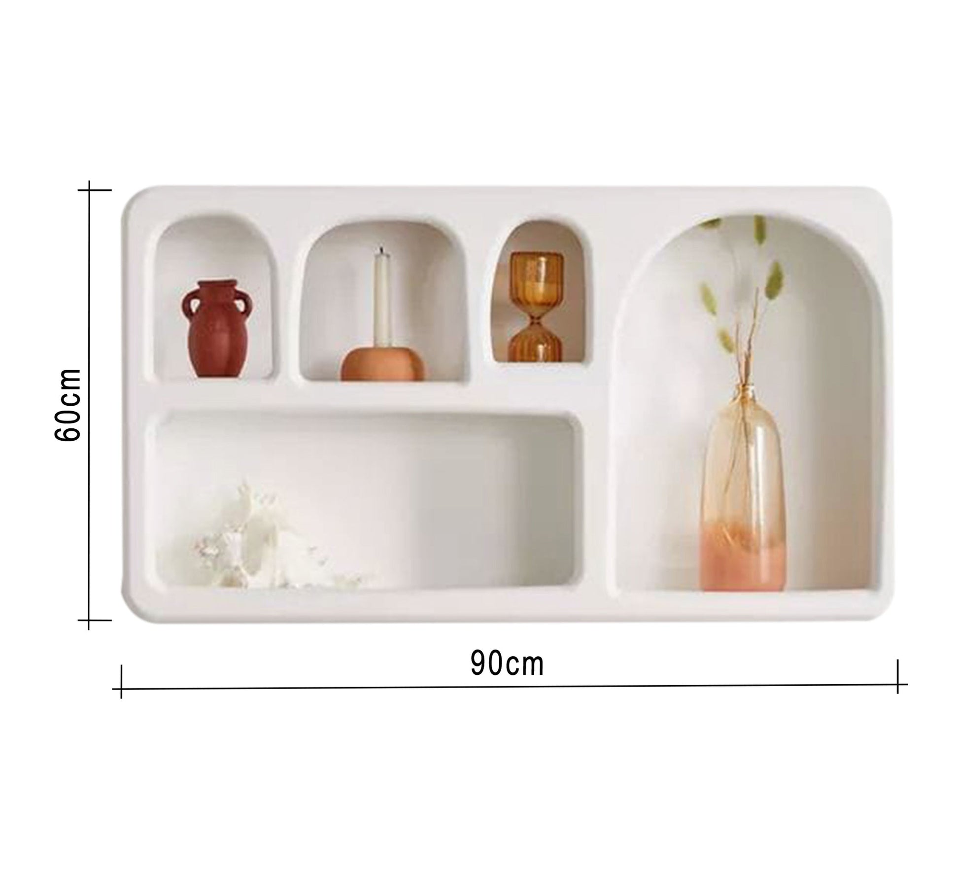 White decorative wall shelf - Vitrine Furniture - Furniture