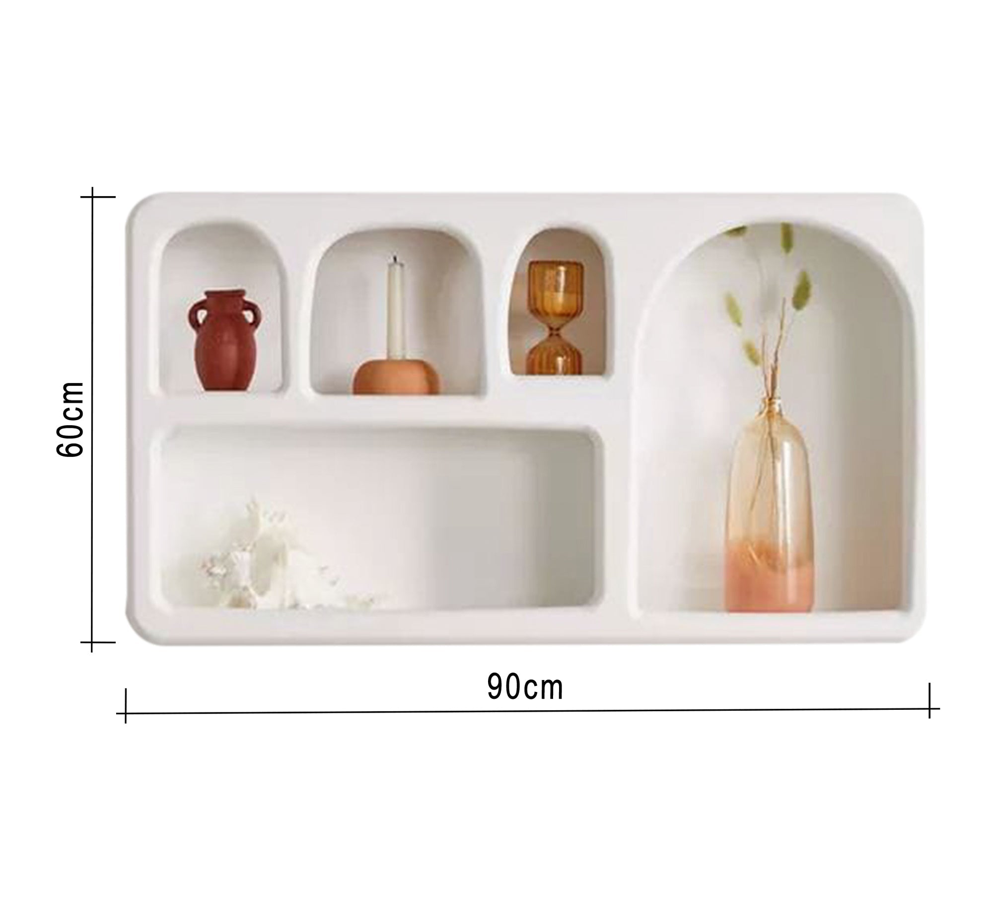 White decorative wall shelf - Vitrine Furniture - Furniture