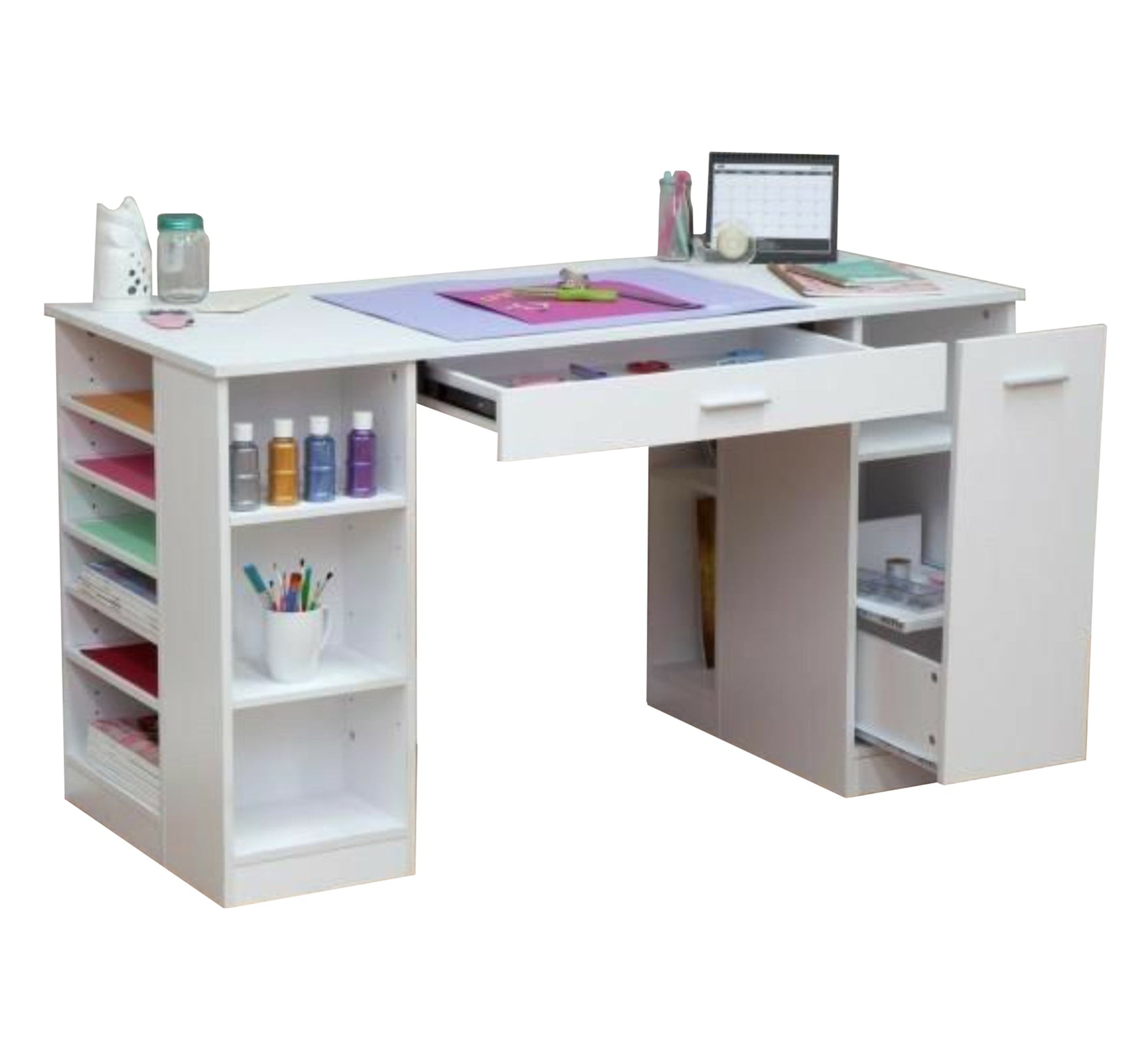 White desk with open side shelves - Vitrine Furniture - Furniture
