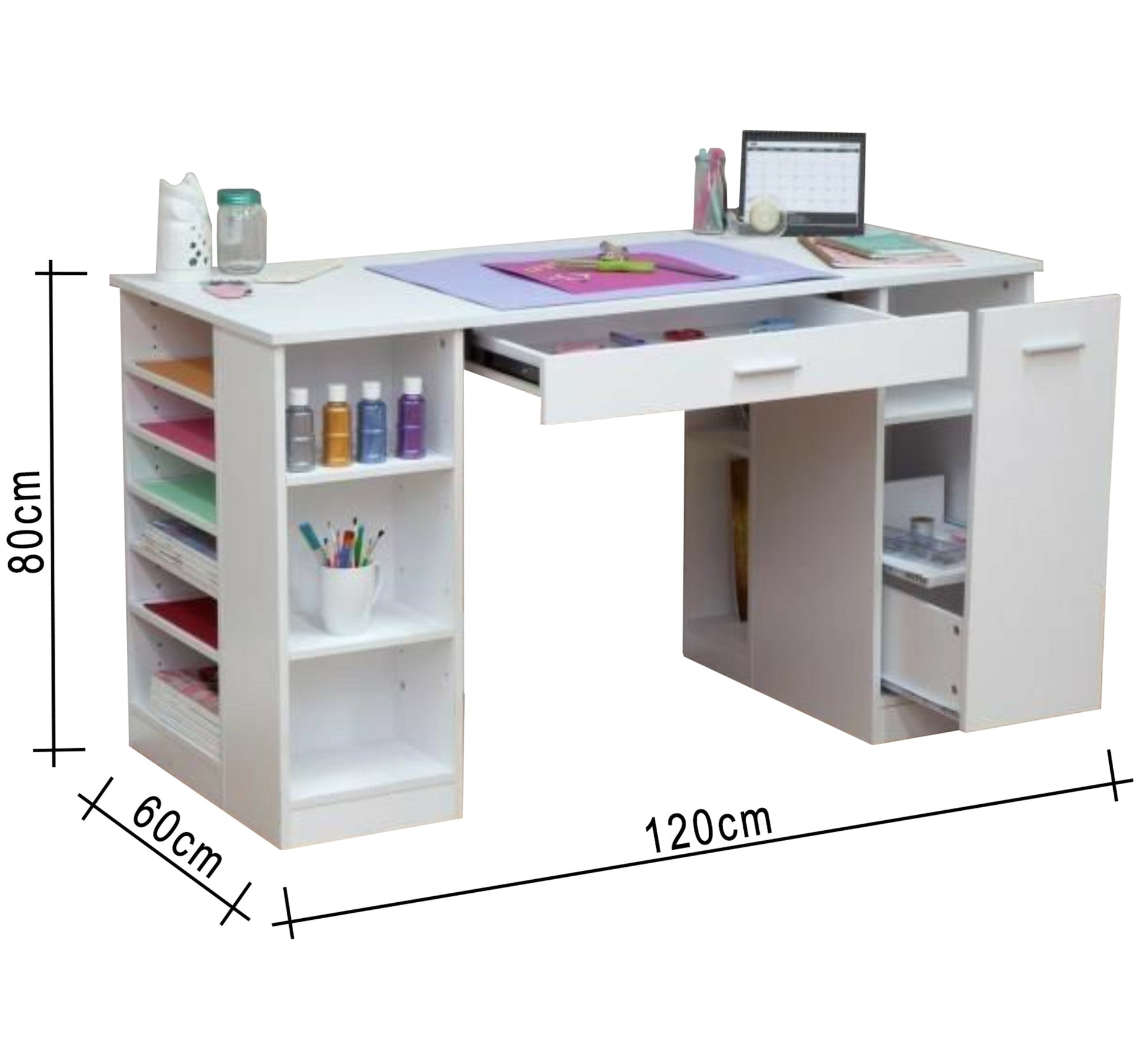 White desk with open side shelves - Vitrine Furniture - Furniture