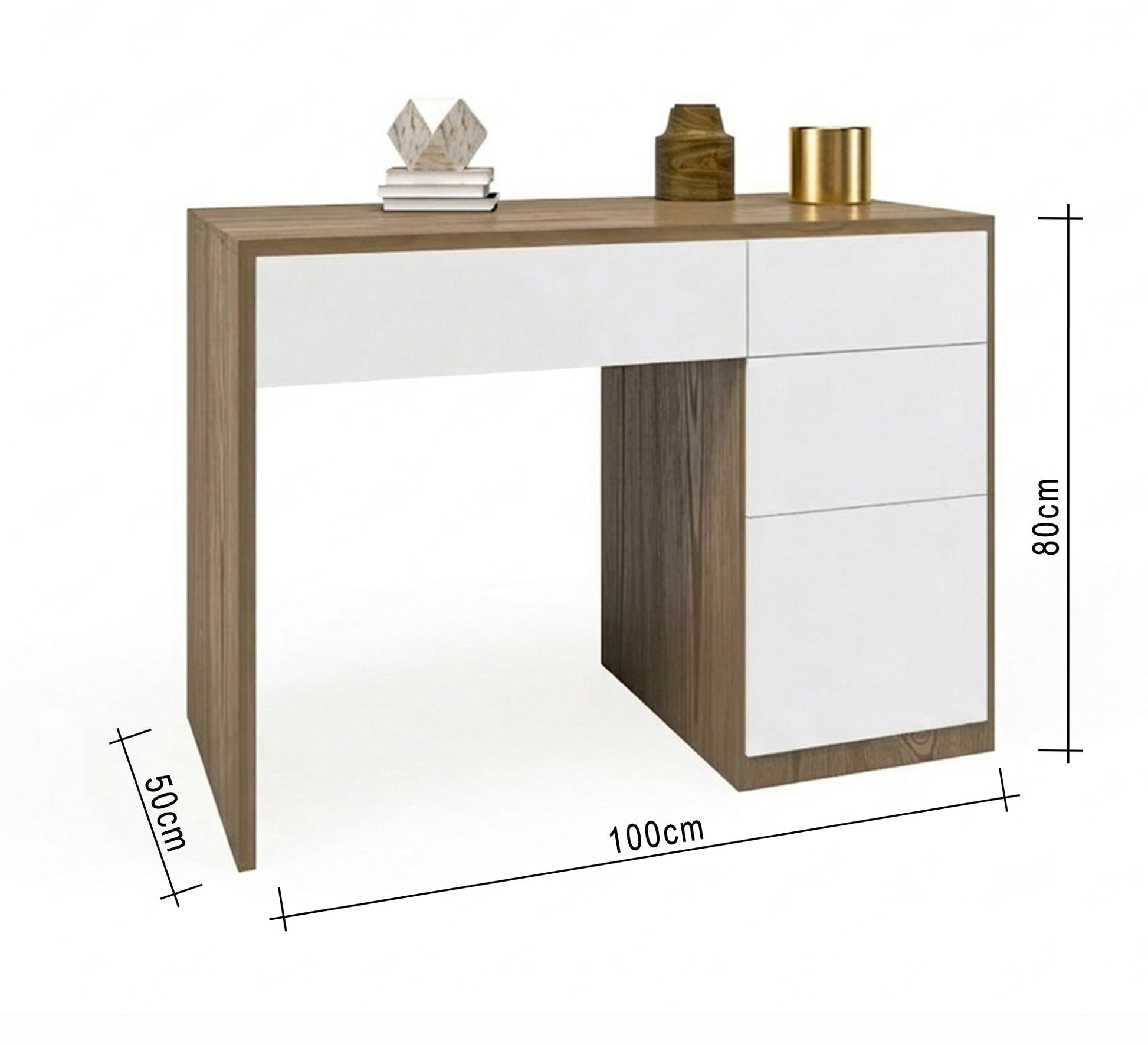 White desk with open - touch drawers - Vitrine Furniture - Desks
