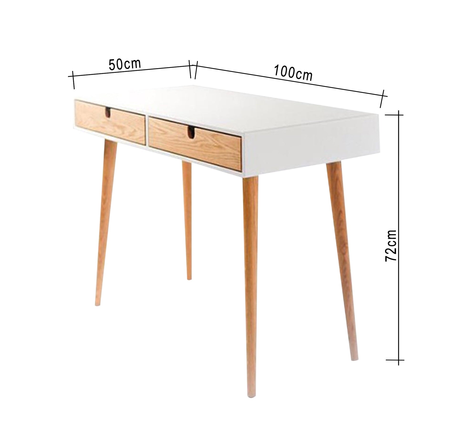 White desk with two beech drawers - Vitrine Furniture - Furniture