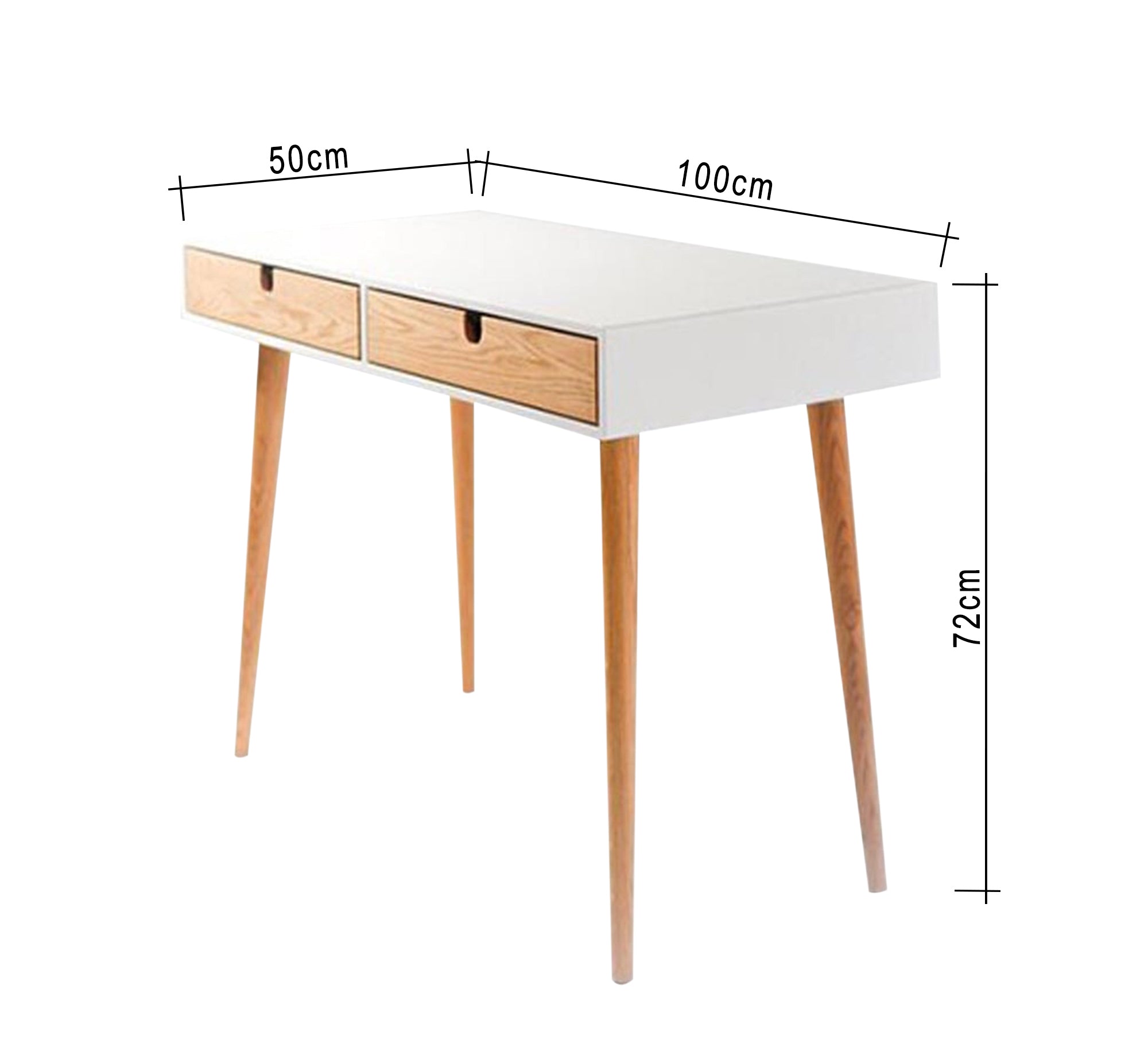 White desk with two beech drawers - Vitrine Furniture - Furniture