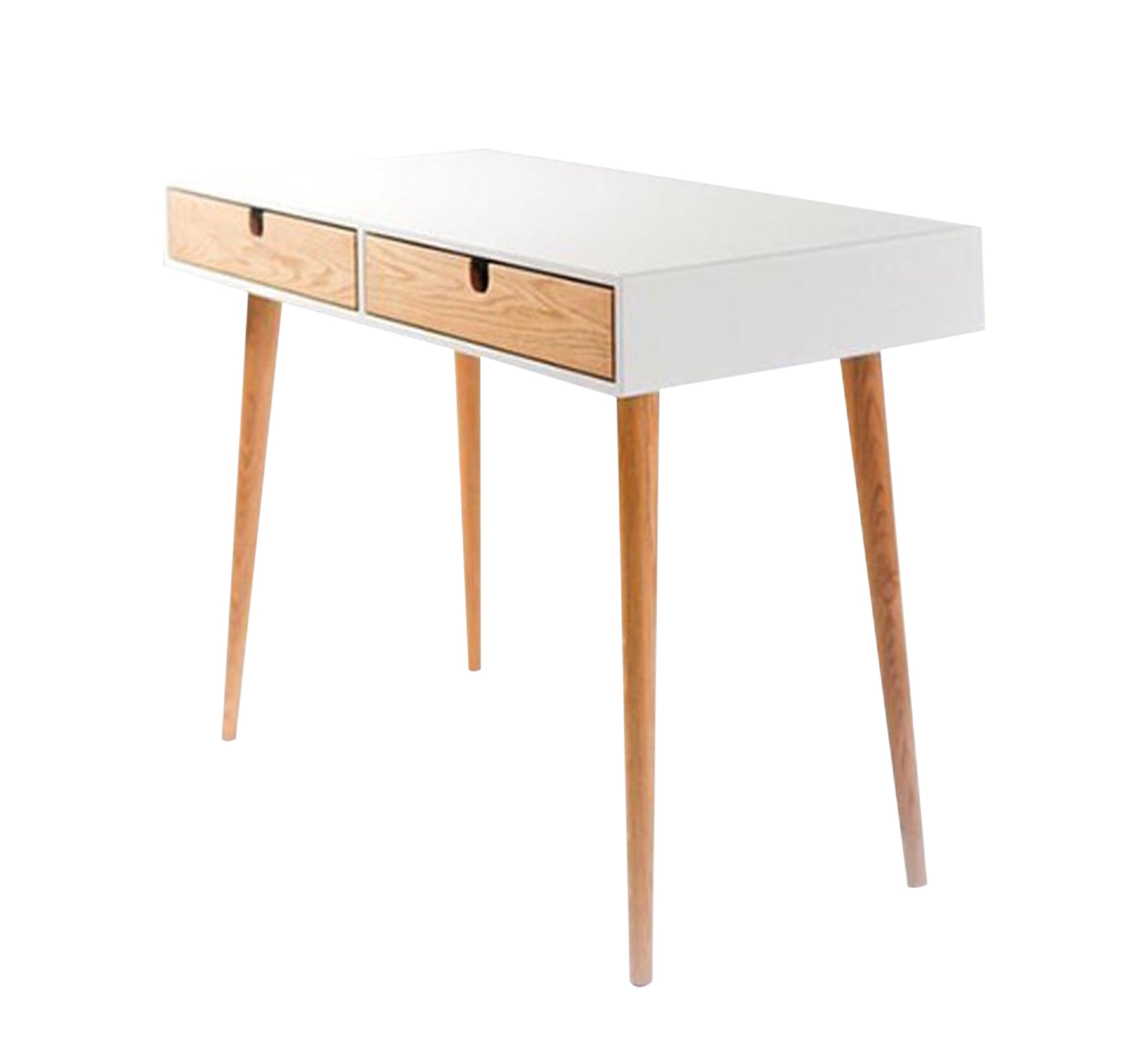 White desk with two beech drawers - Vitrine Furniture - Furniture