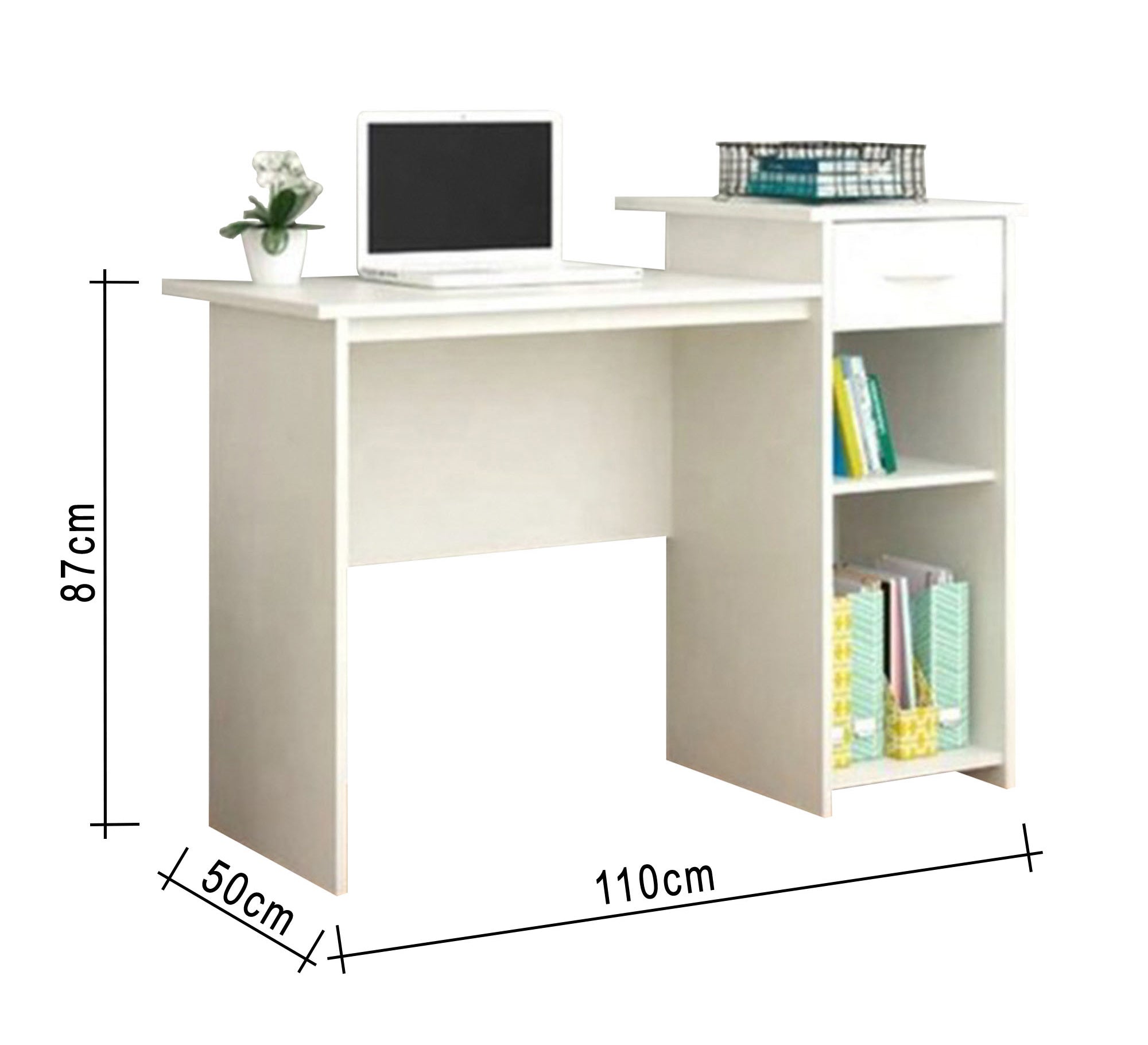 White desk with two shelves and a drawer - Vitrine Furniture - Kids Rooms