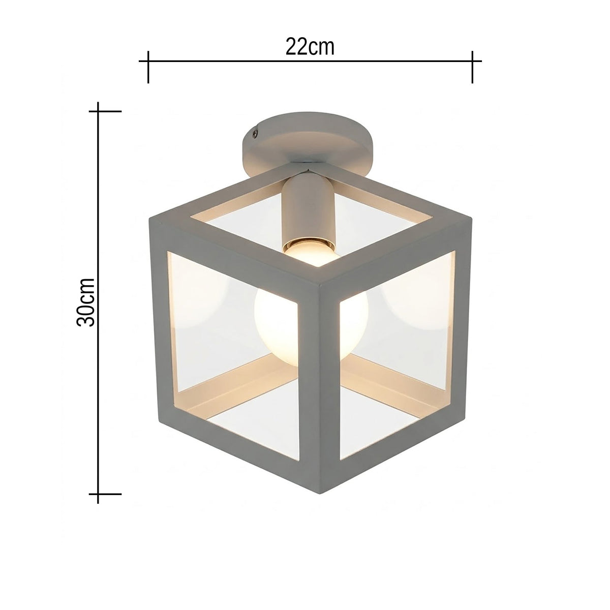 White Geometric Cube Cage Ceiling Light - Vitrine Furniture - Table lamps