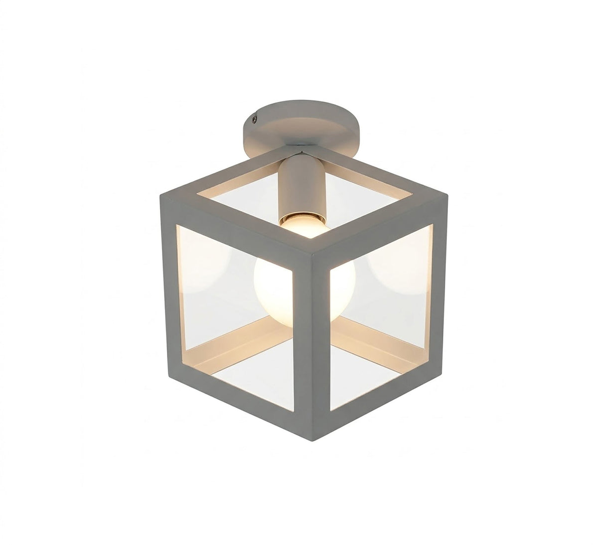 White Geometric Cube Cage Ceiling Light - Vitrine Furniture - Table lamps