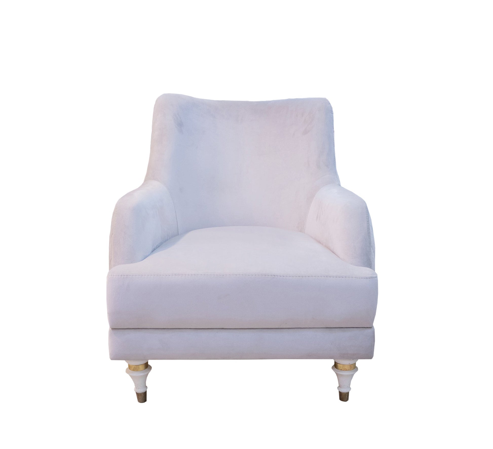 White & Gold Living Room with Fuchsia Accent Pillow - Vitrine Furniture - Living room sets