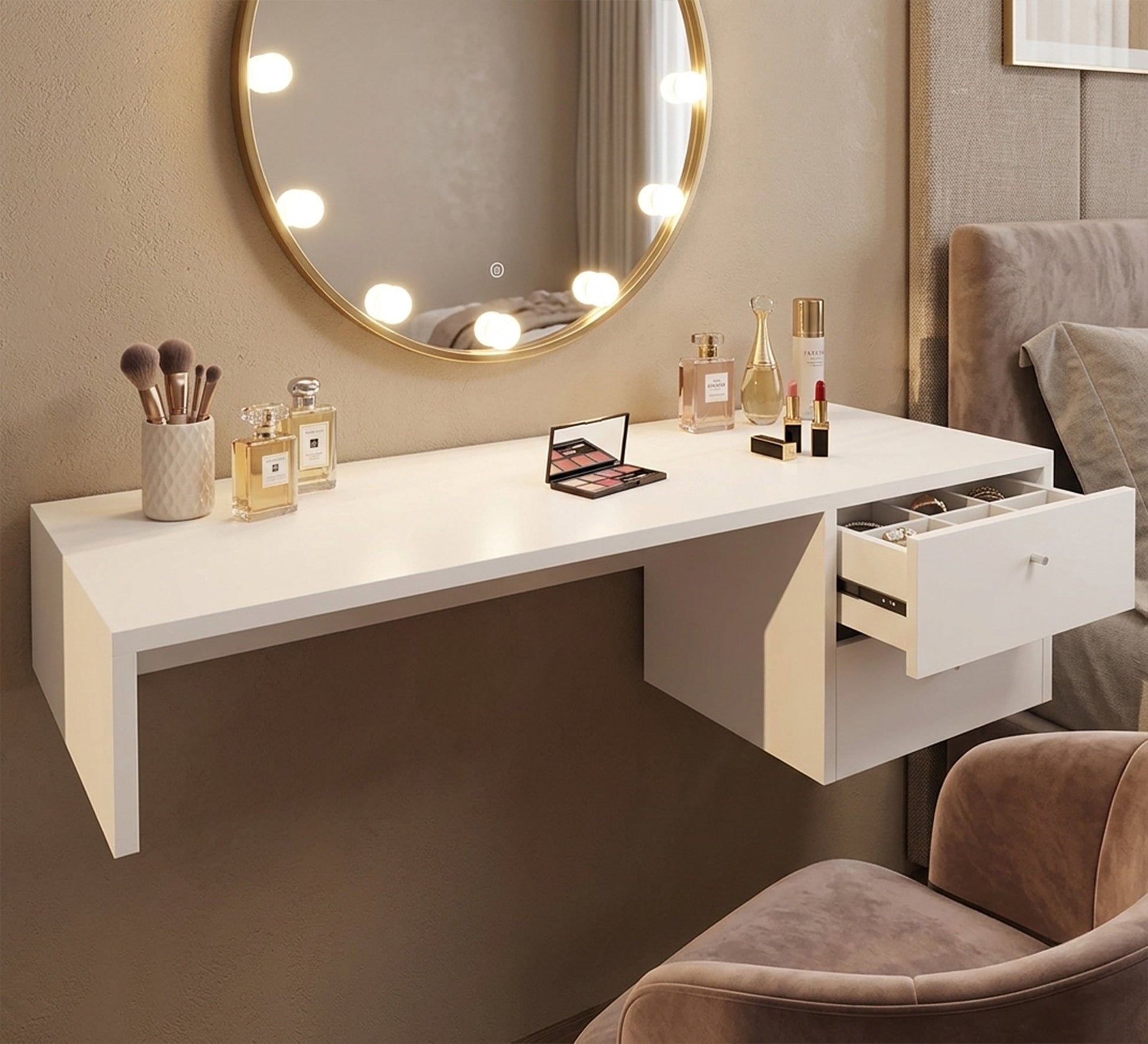 White hanging desk - Vitrine Furniture - Desks
