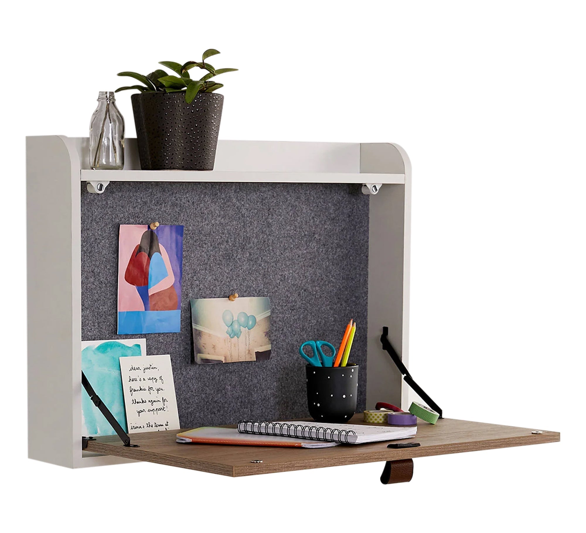 White hanging folding desk - Vitrine Furniture - Furniture