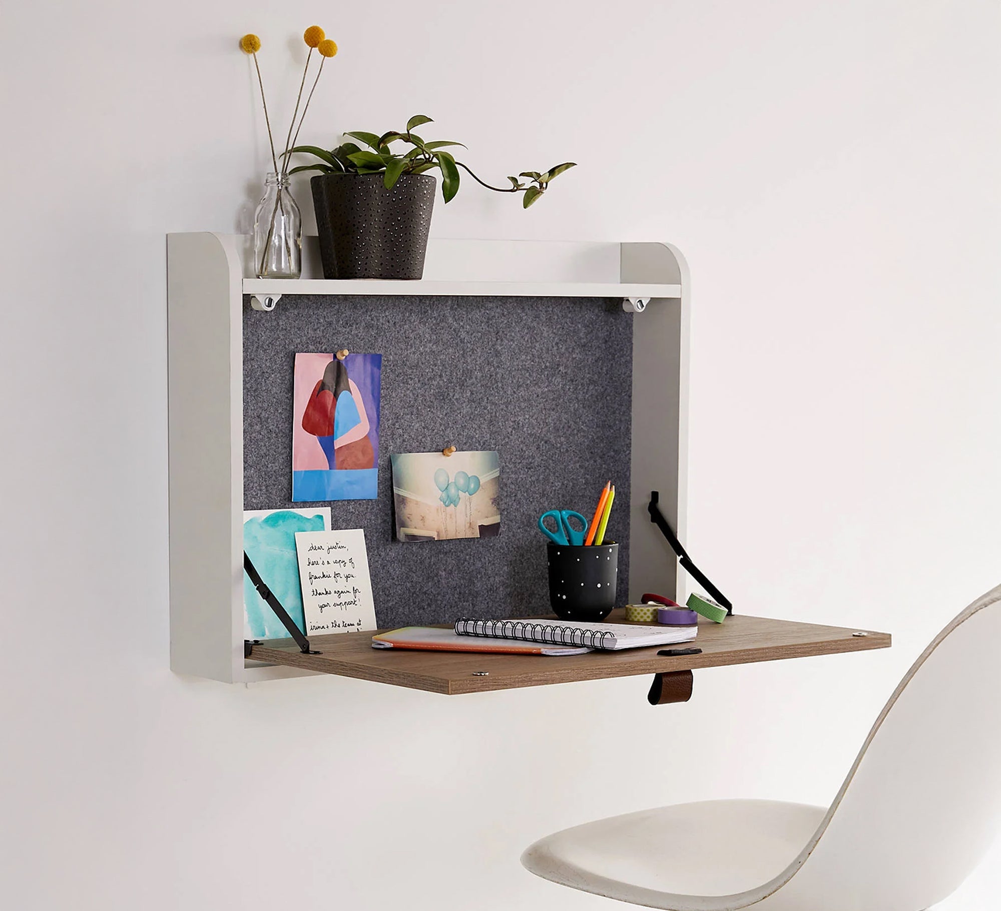 White hanging folding desk - Vitrine Furniture - Furniture