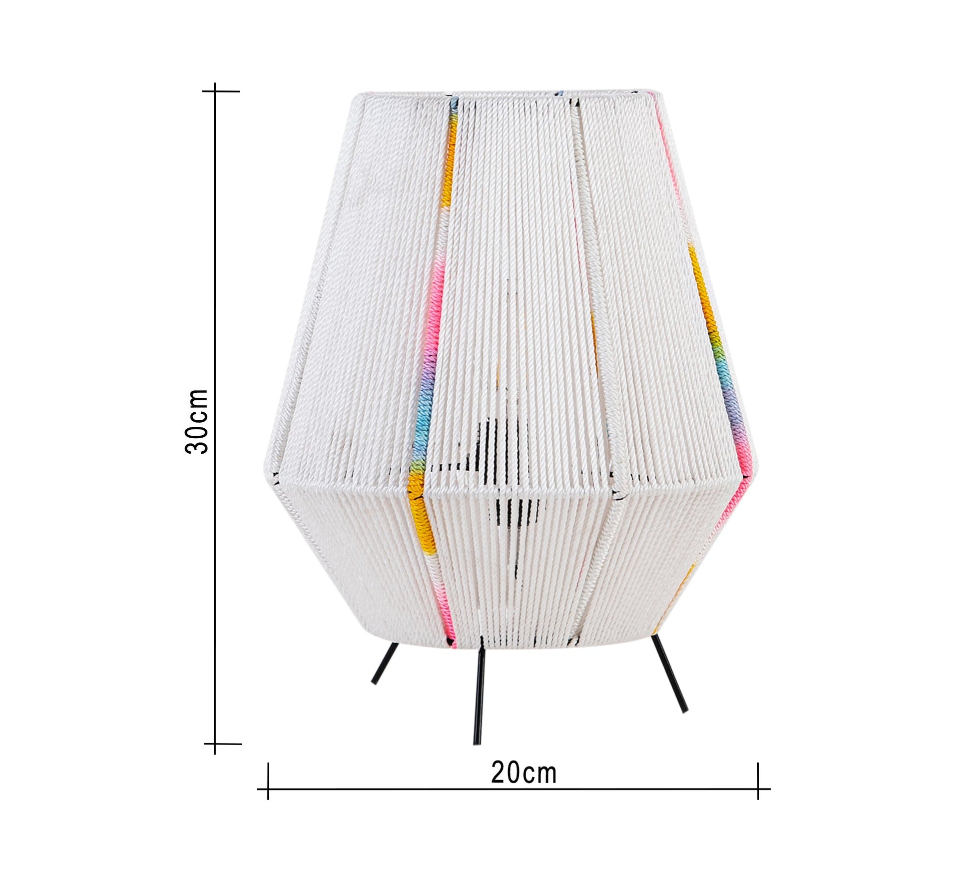 White lampshade with colored threads - Vitrine Furniture - Lighting