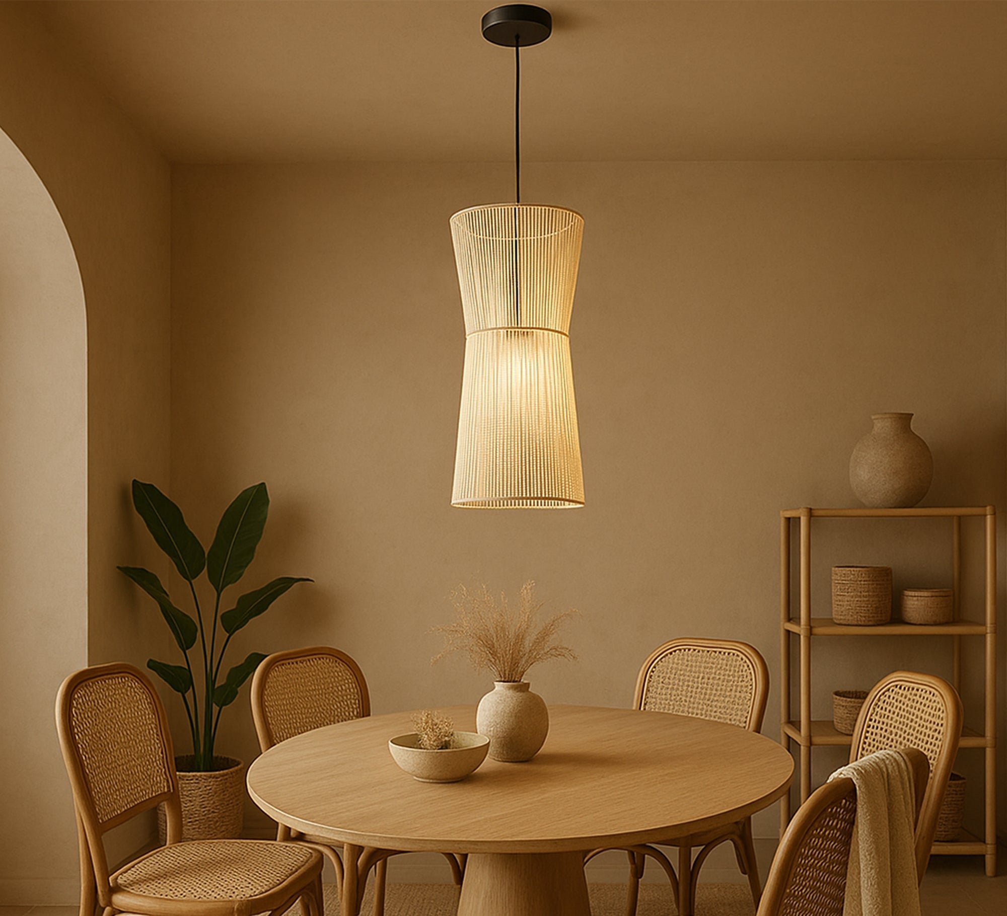 White macrame pendant light - Vitrine Furniture - Lighting