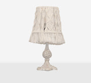 White macrame table lamp with antique design - Vitrine Furniture - Lighting