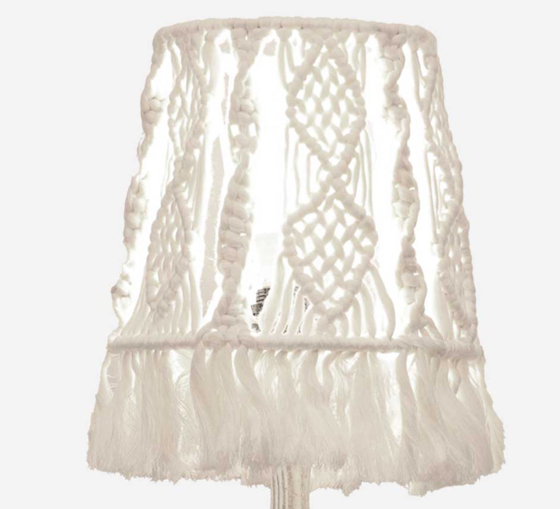 White macrame table lamp with antique design - Vitrine Furniture - Lighting