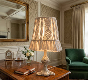 White macrame table lamp with antique design - Vitrine Furniture - Table lamps