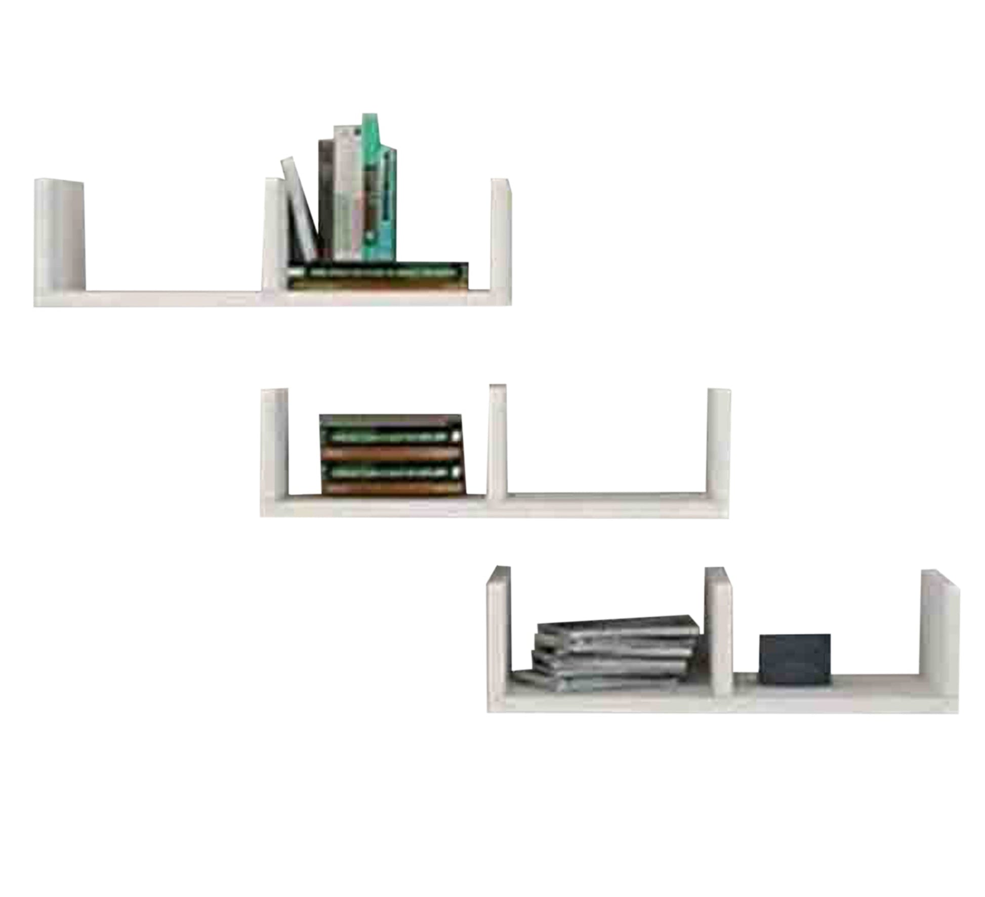 White MDF Wooden Wall Shelves - Vitrine Furniture - Décor