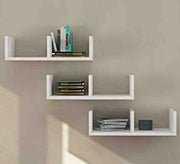 White MDF Wooden Wall Shelves - Vitrine Furniture - Décor
