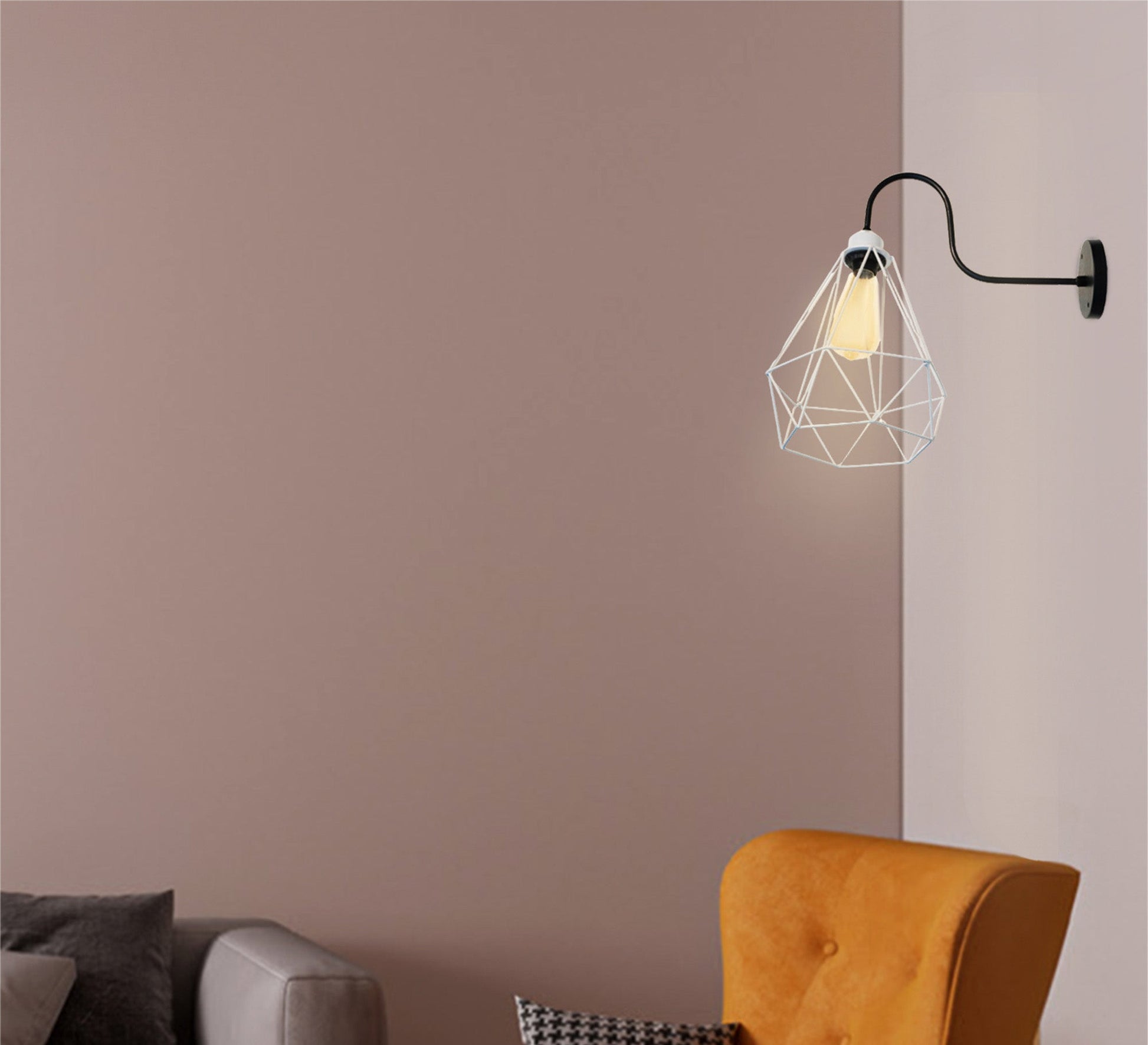 White metal cage wall lamp - Vitrine Furniture - Lighting