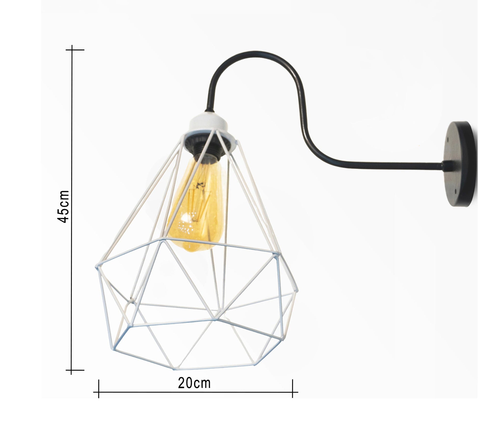 White metal cage wall lamp - Vitrine Furniture - Lighting