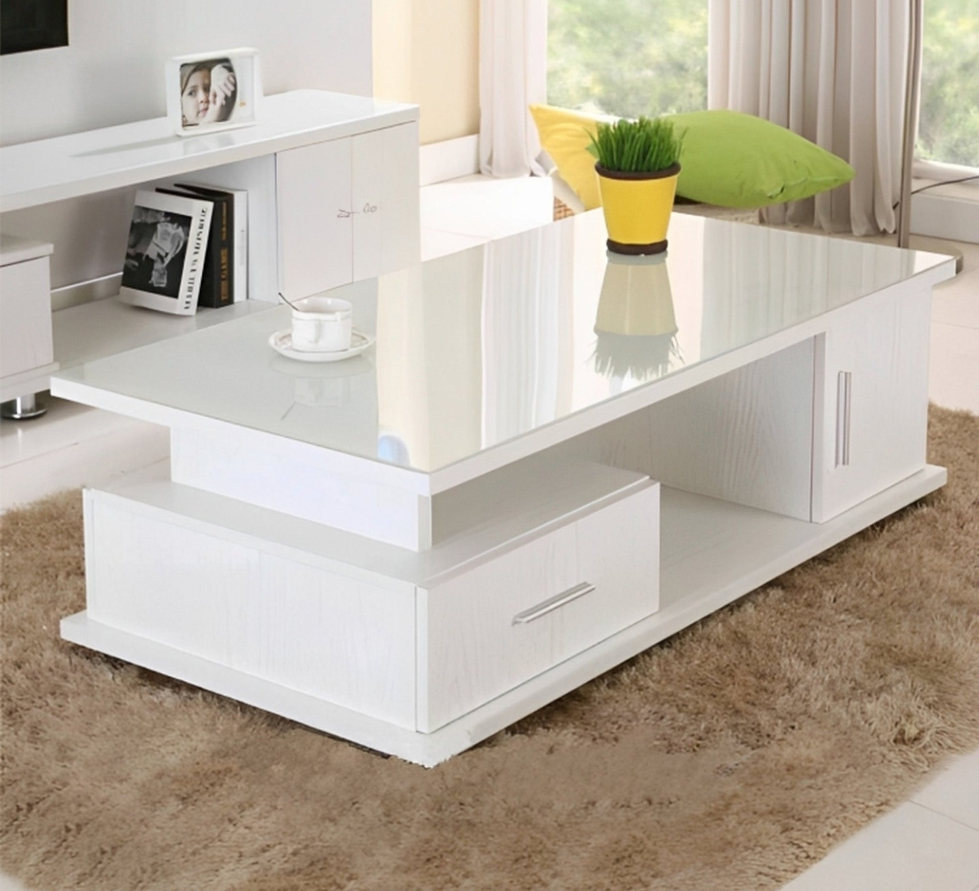 White Middle Table | Stylish, Sleek, Versatile - Vitrine Furniture - Living room Tables