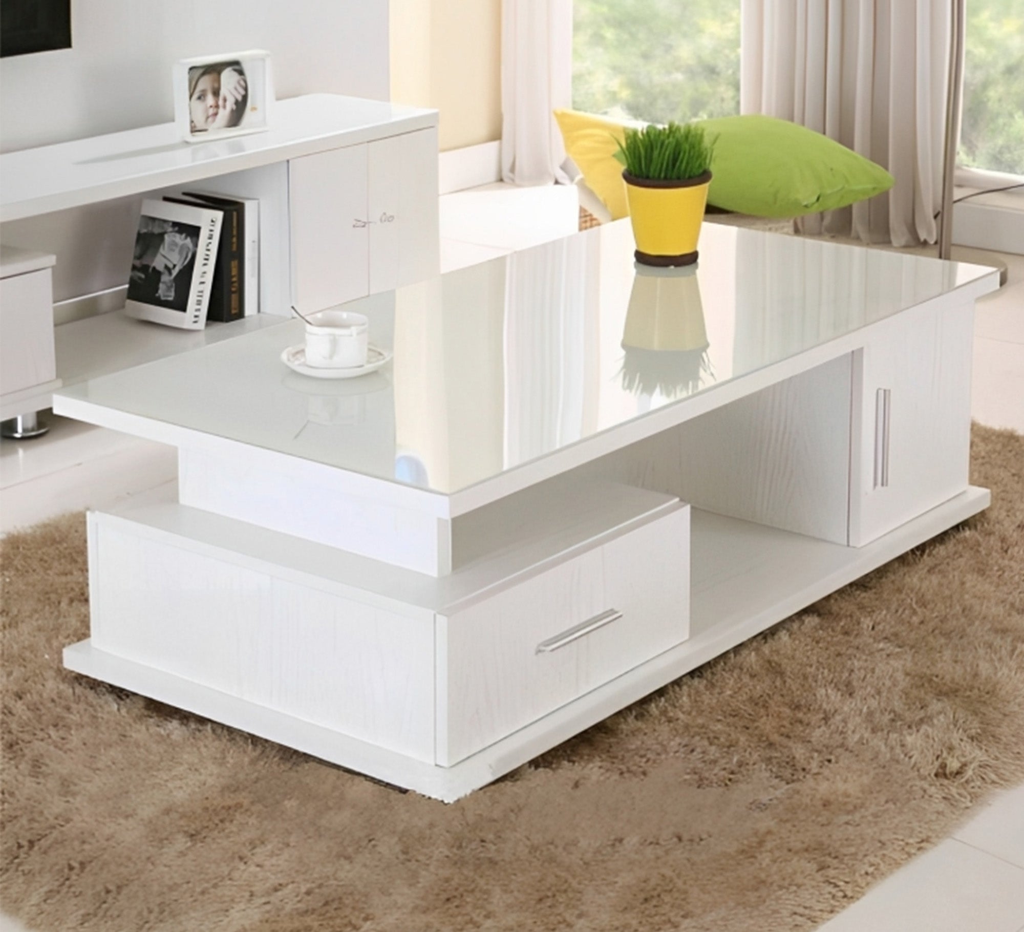 White Middle Table | Stylish, Sleek, Versatile - Vitrine Furniture - Living room Tables