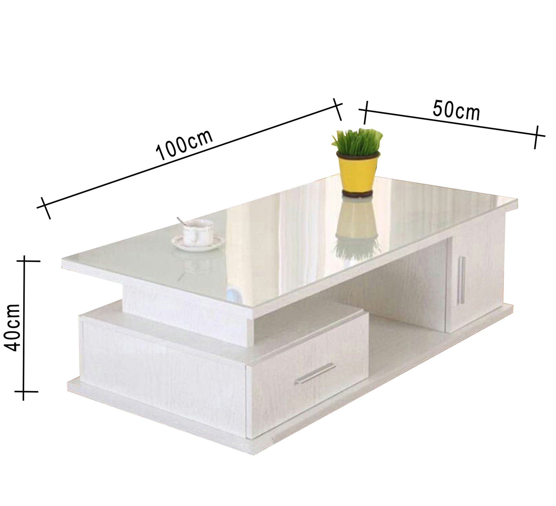 White Middle Table | Stylish, Sleek, Versatile - Vitrine Furniture - Living room Tables