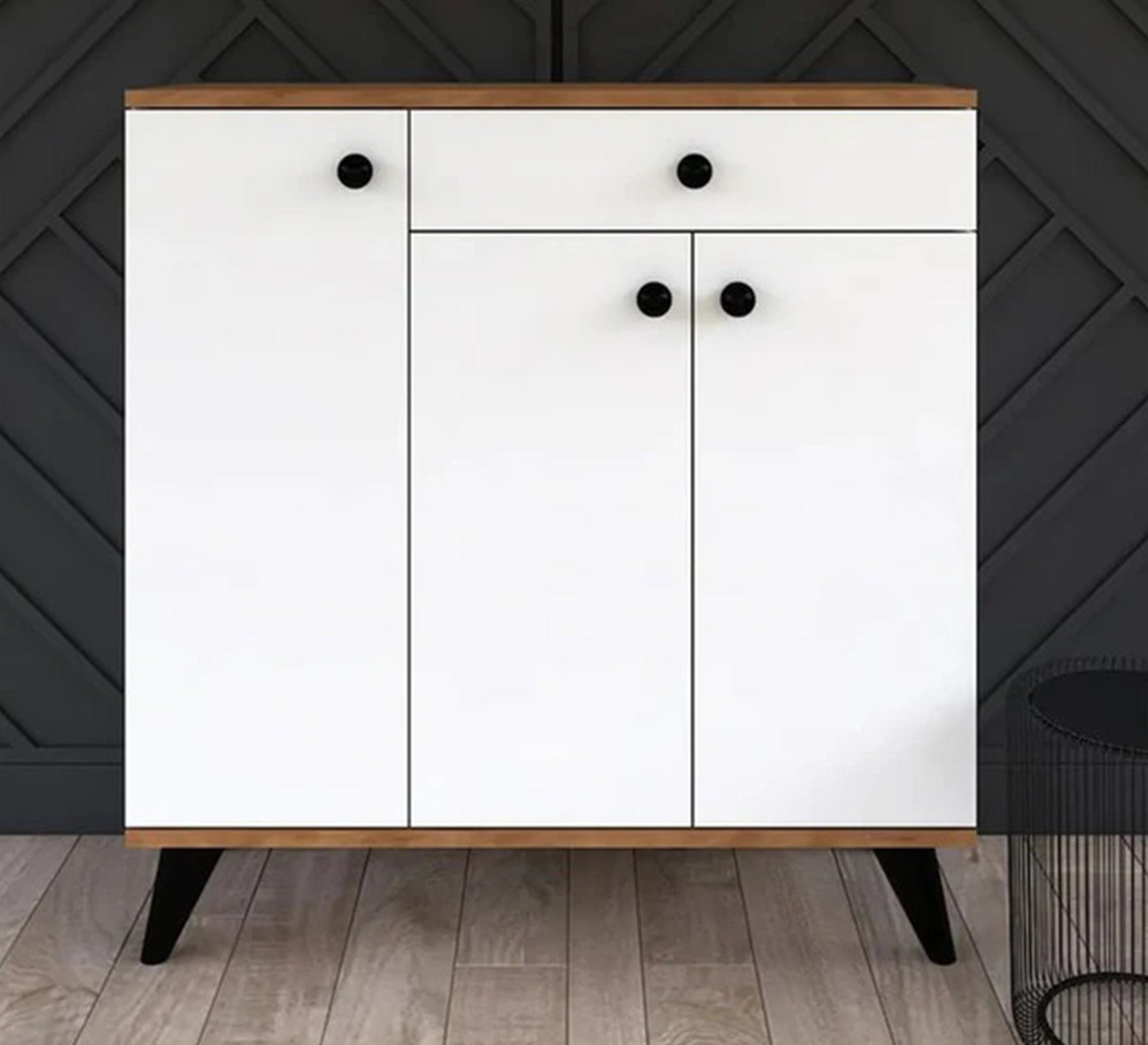 White modern shoe rack - Vitrine Furniture - Furniture