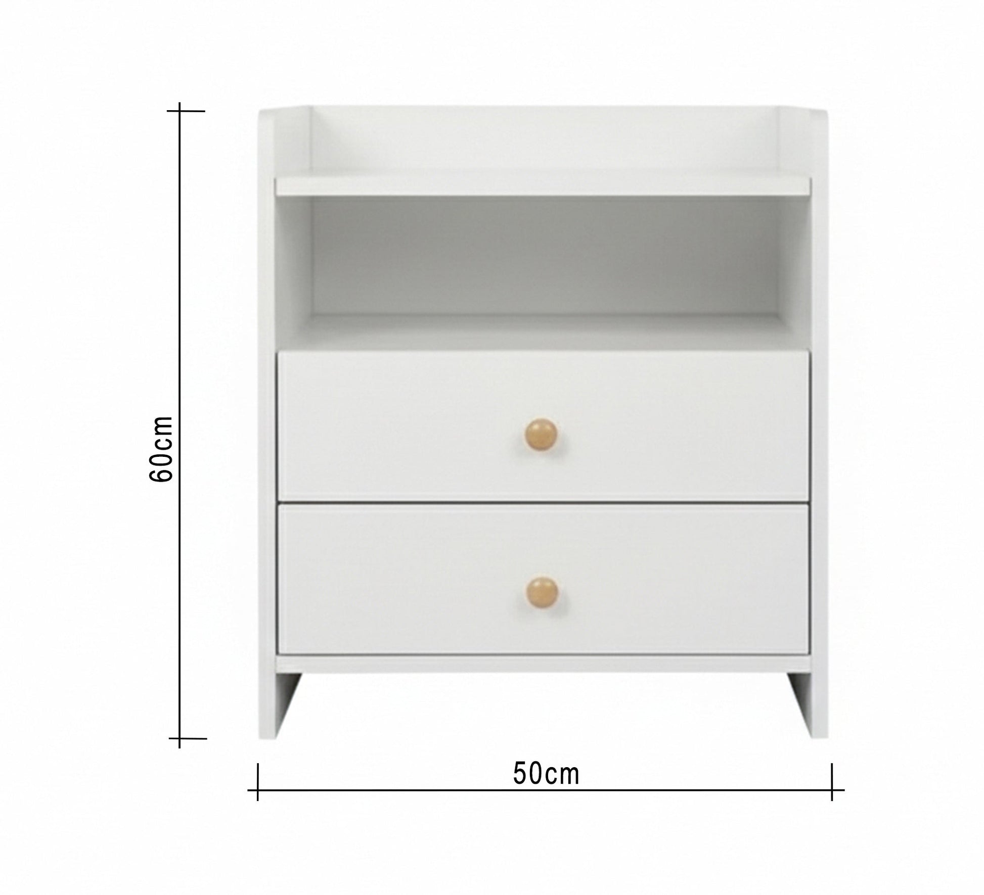 White nightstand with a stylish design - Vitrine Furniture - Nightstand