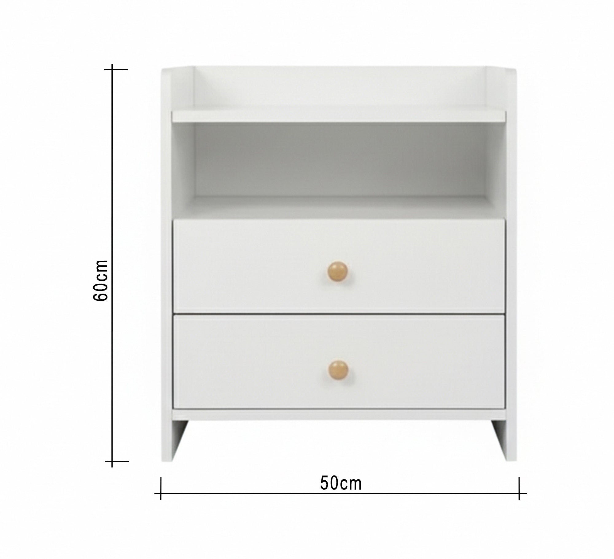 White nightstand with a stylish design - Vitrine Furniture - Nightstand