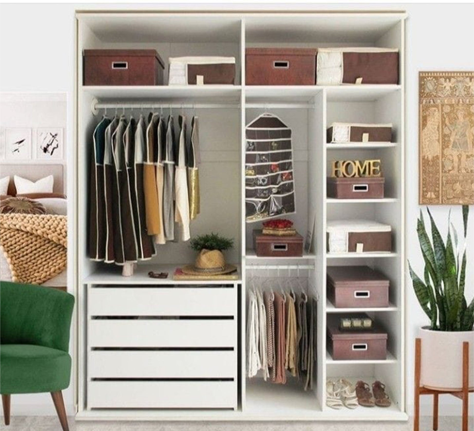 White open dresser with drawers - Vitrine Furniture - Furniture