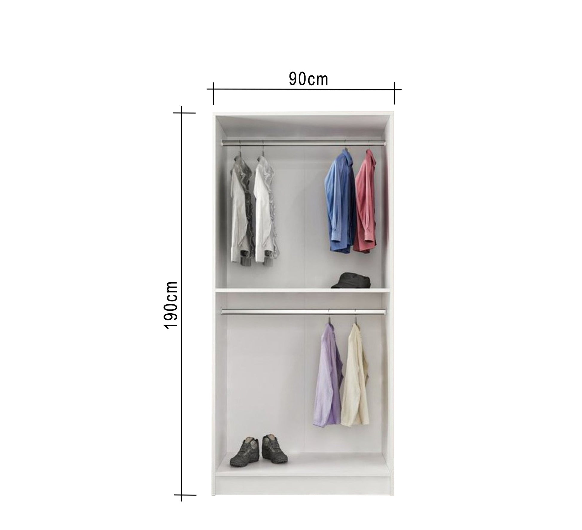 White Open Wardrobe - Vitrine Furniture - Furniture