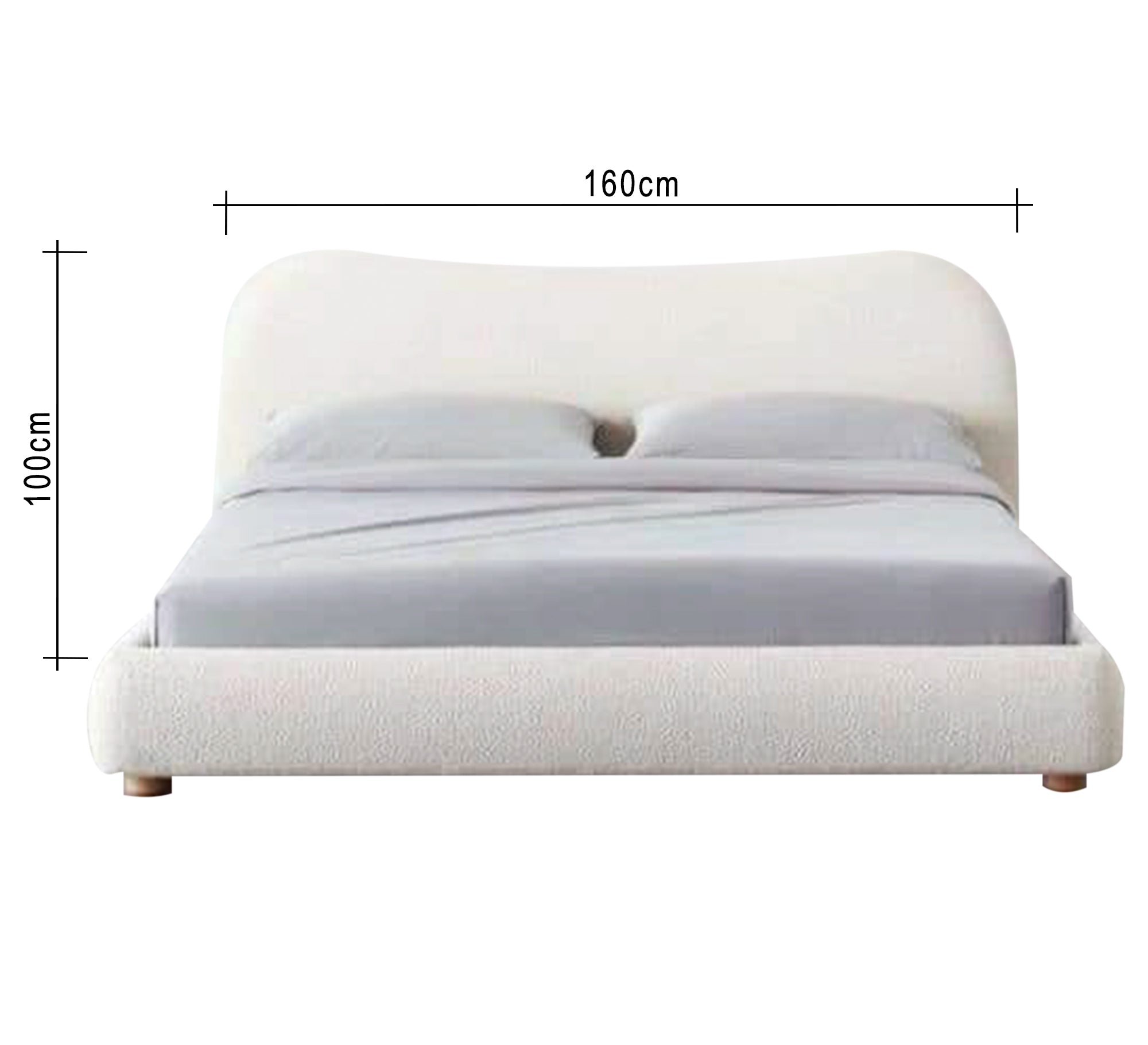 White Queen size bed - Vitrine Furniture - Furniture