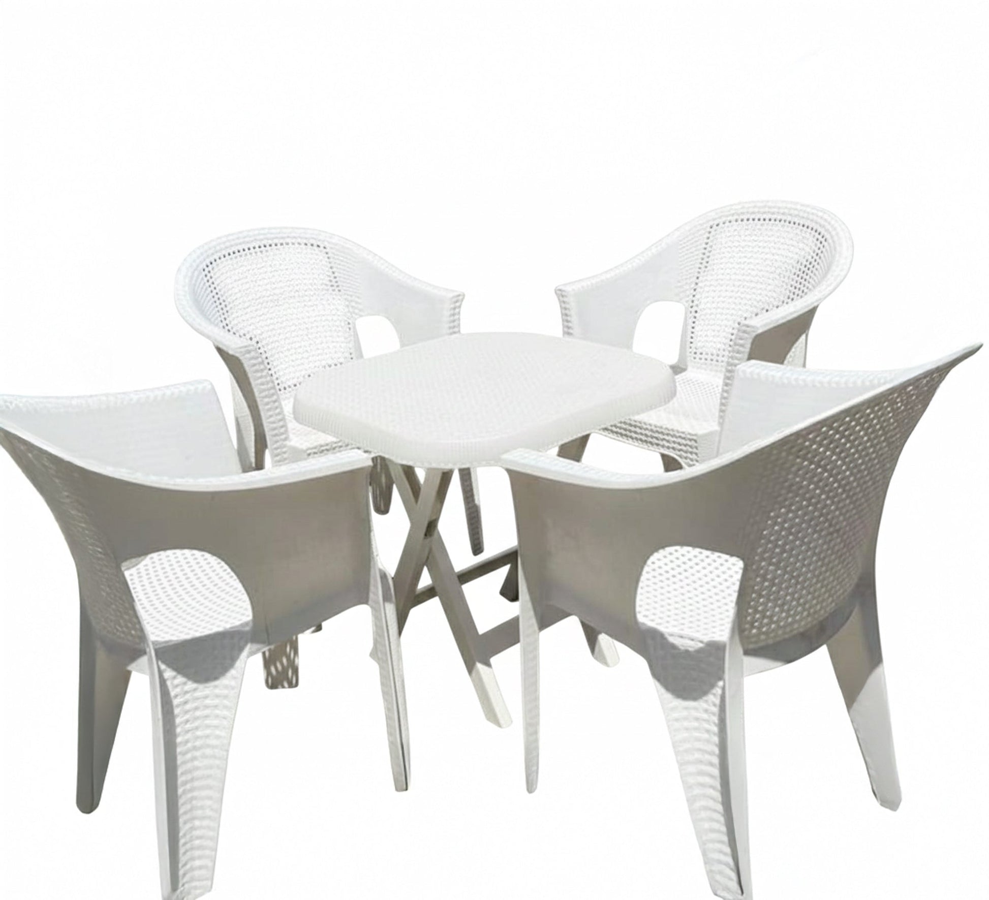 White rattan set, practical, stylish, and perfect for the garden - Vitrine Furniture - Outdoor Products