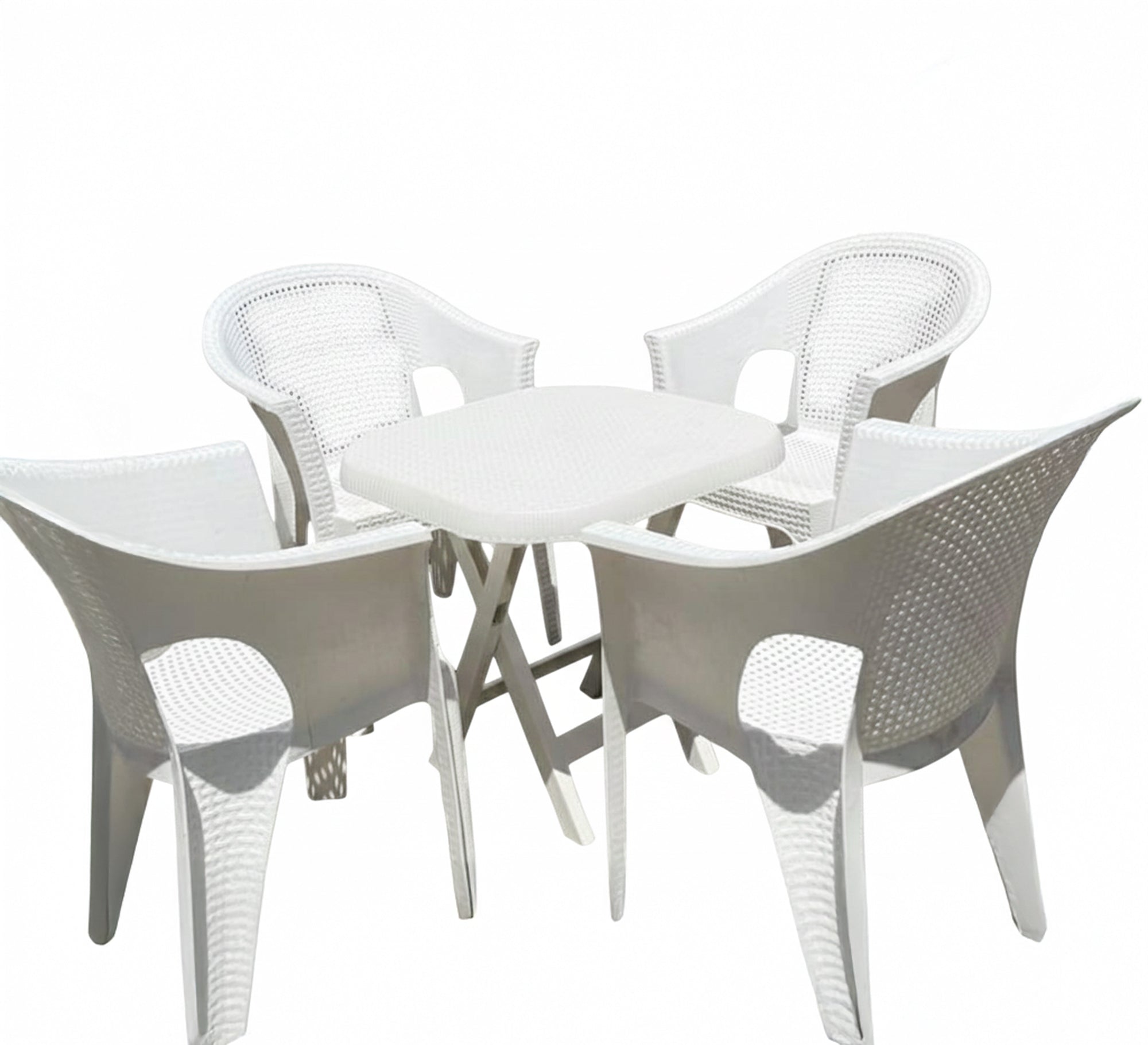 White rattan set, practical, stylish, and perfect for the garden - Vitrine Furniture - Outdoor Products
