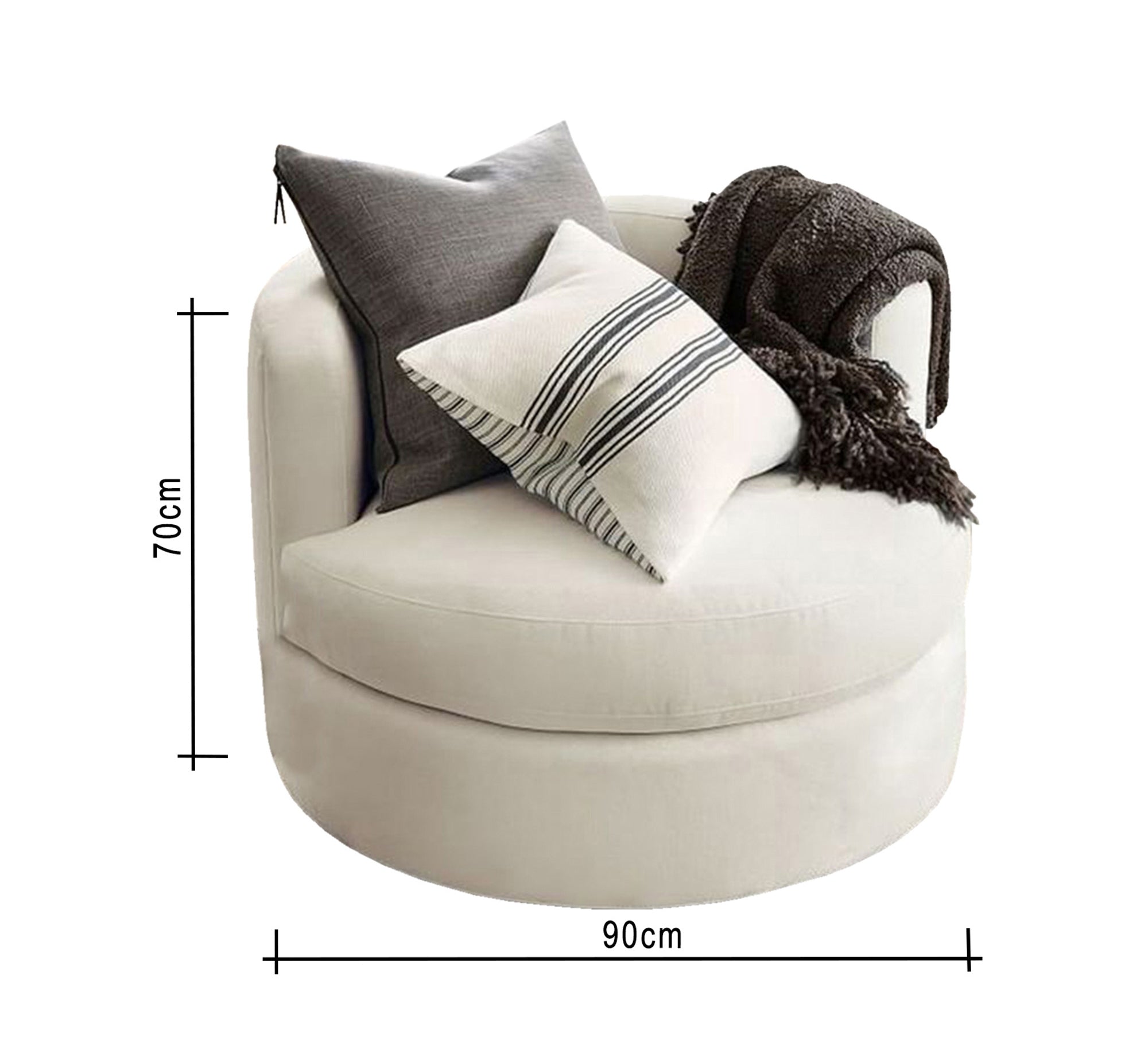 White round chair with elegant design - Vitrine Furniture - Chairs & Chaise lounge