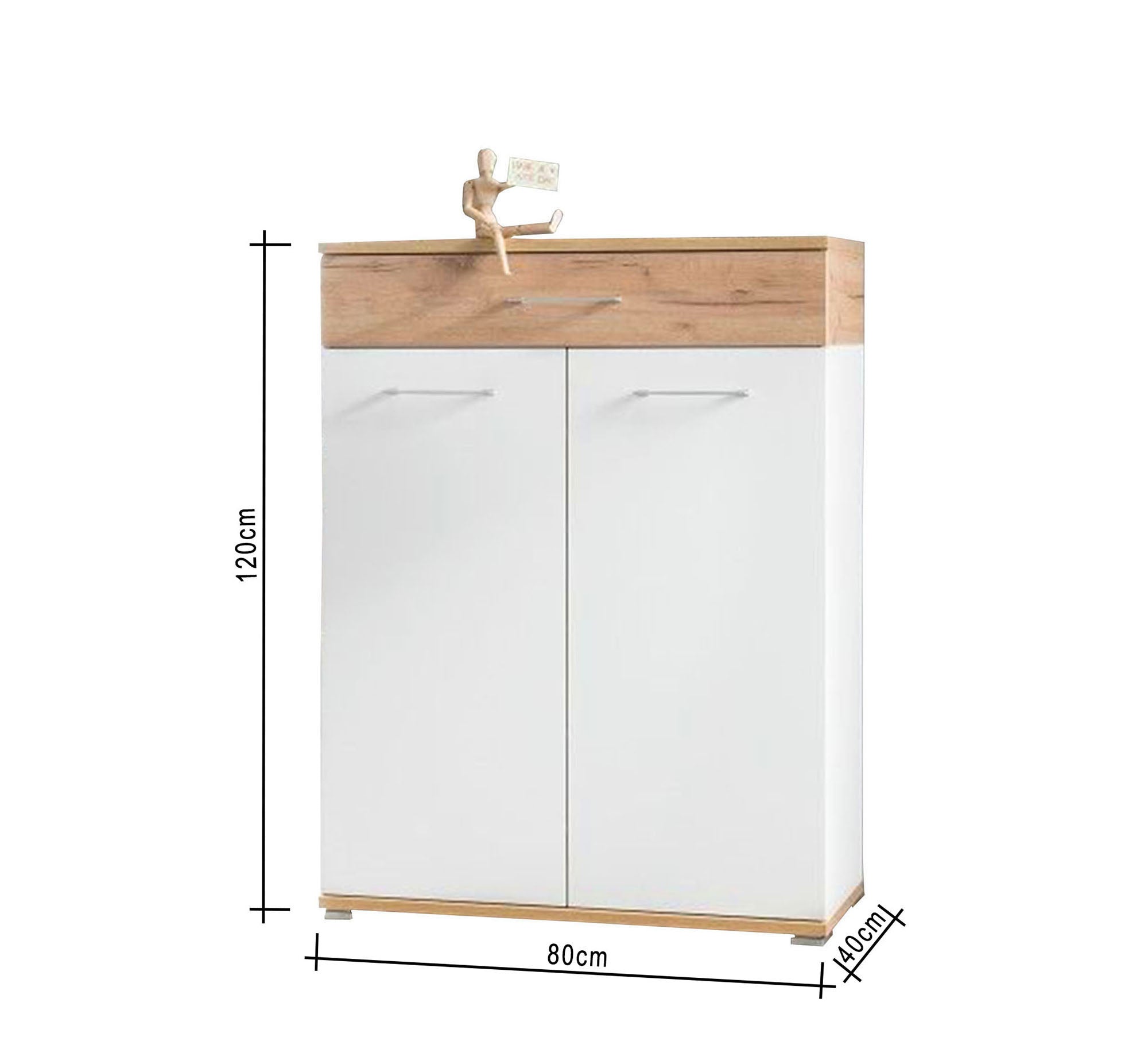 White Shoe rack and beige top drawer - Vitrine Furniture - Furniture
