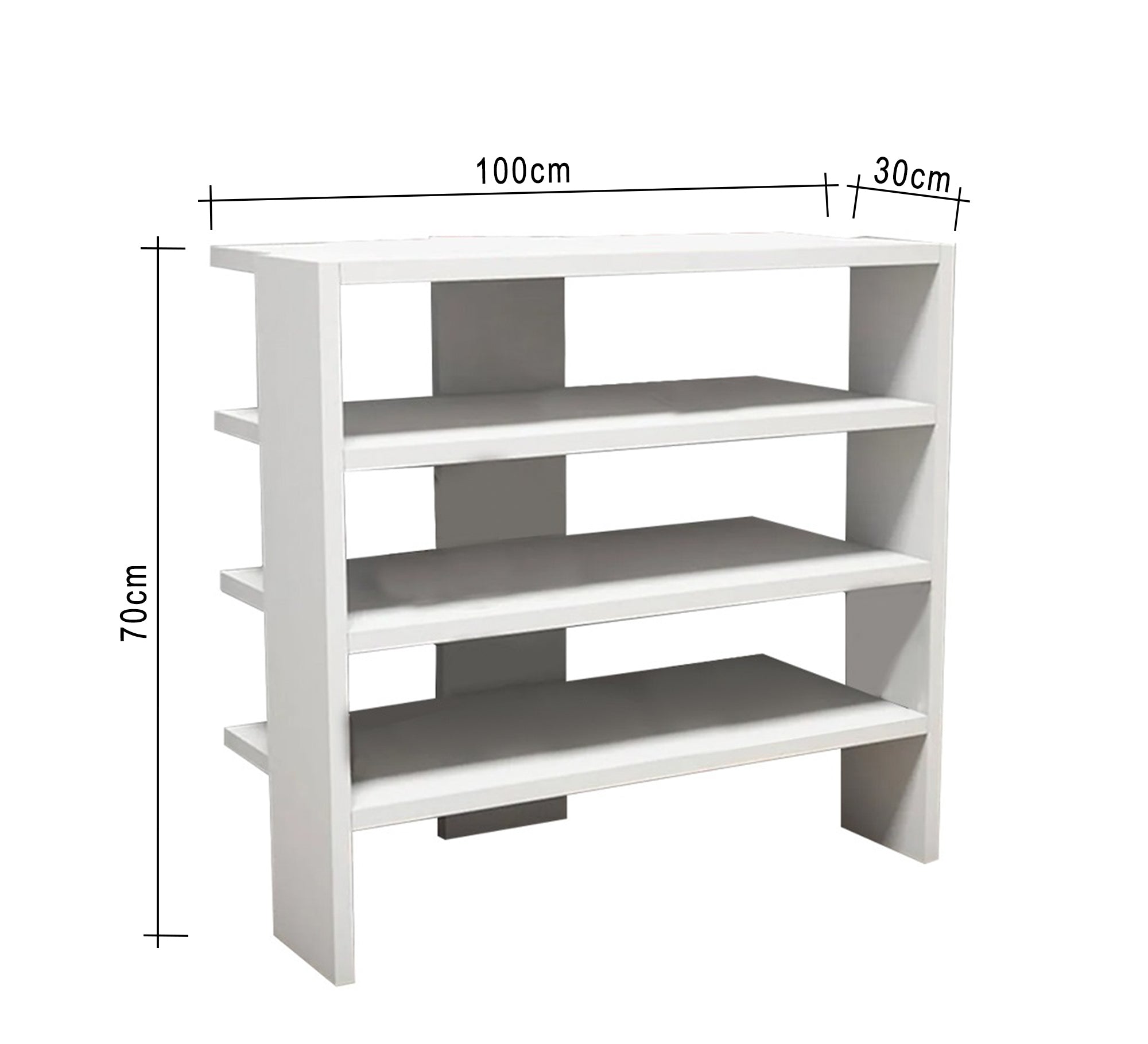 White Shoe Rack with four shelves - Vitrine Furniture - Furniture