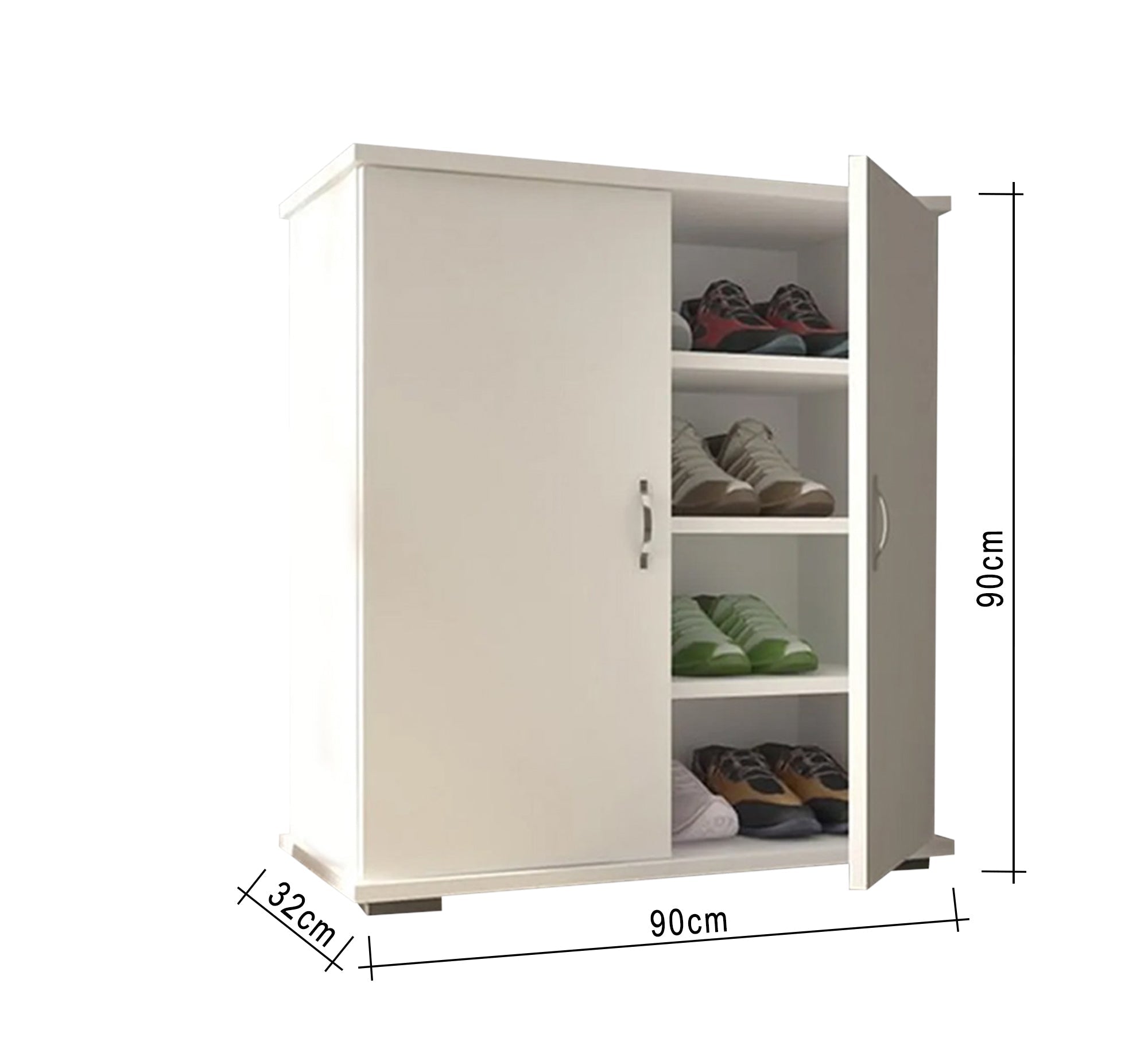 White Shoe Racks with two doors - Vitrine Furniture - Furniture