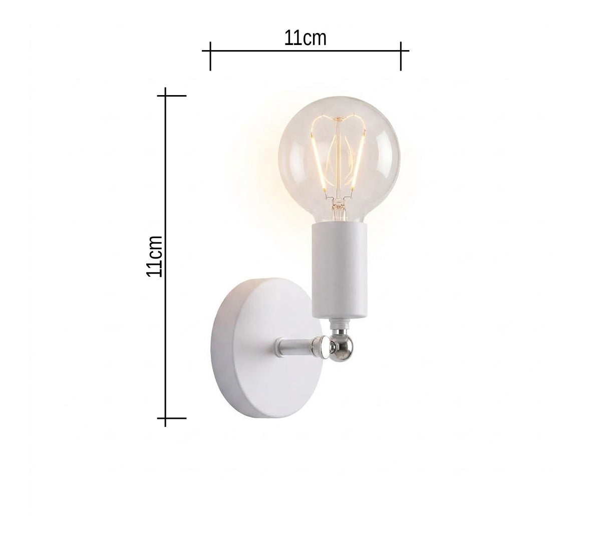 White Short Arm Exposed Bulb Sconce - Vitrine Furniture - Wall Sconce