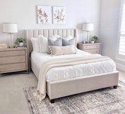 White single bed with upholstered back - Vitrine Furniture - Furniture